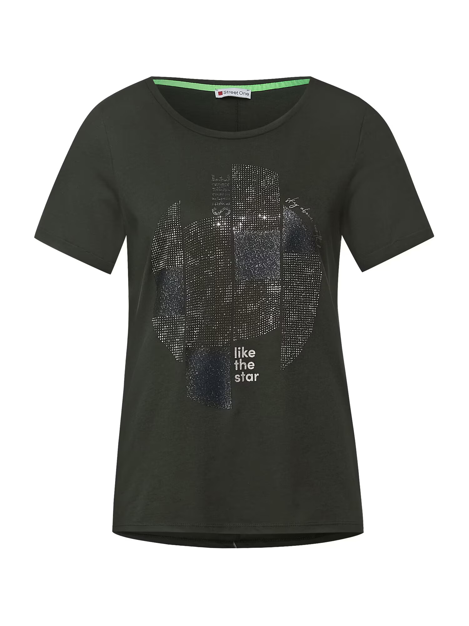 STREET ONE Tricou albastru noapte / verde pin / negru / argintiu - Pled.ro