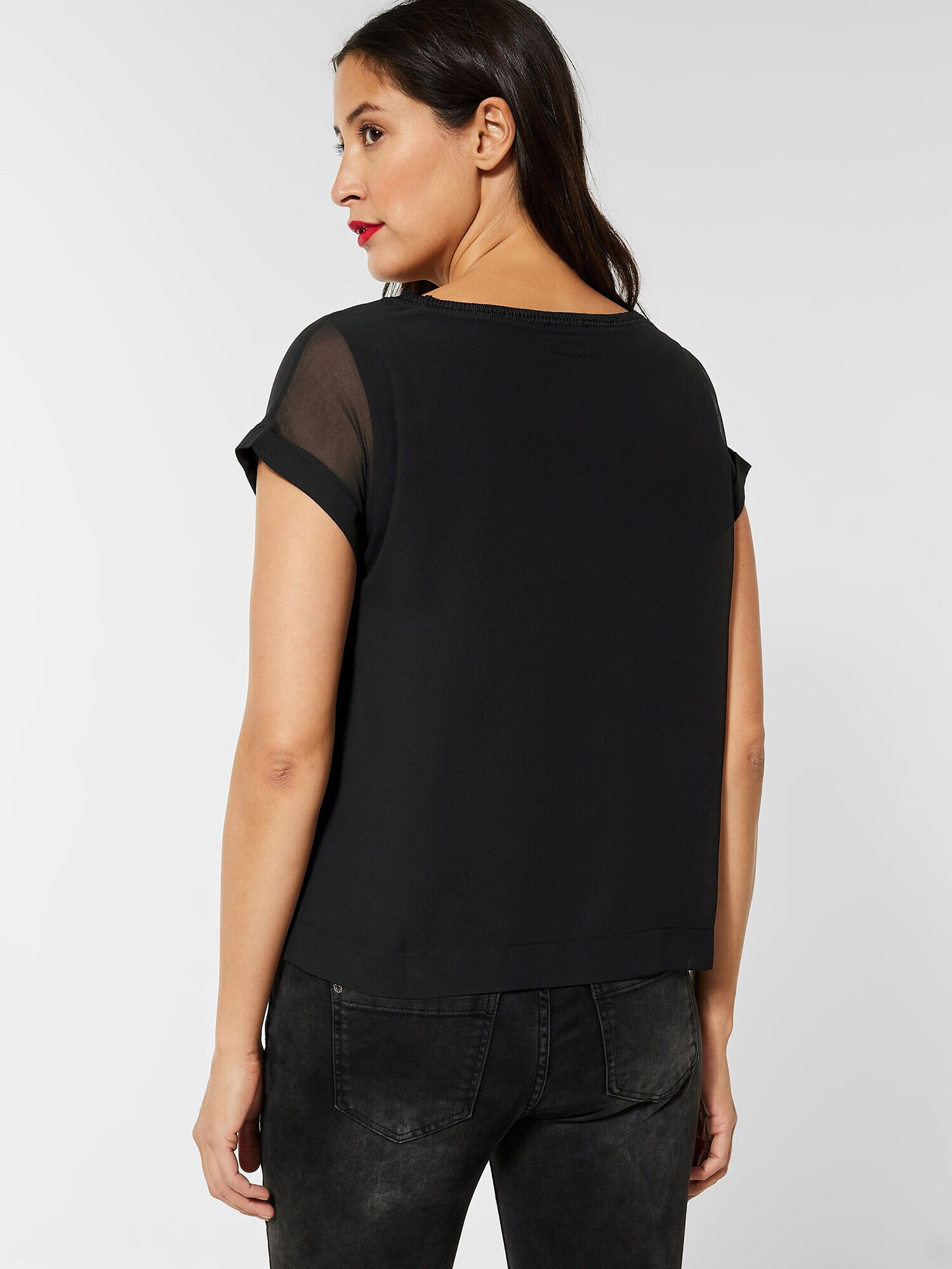 STREET ONE Tricou gri / negru - Pled.ro