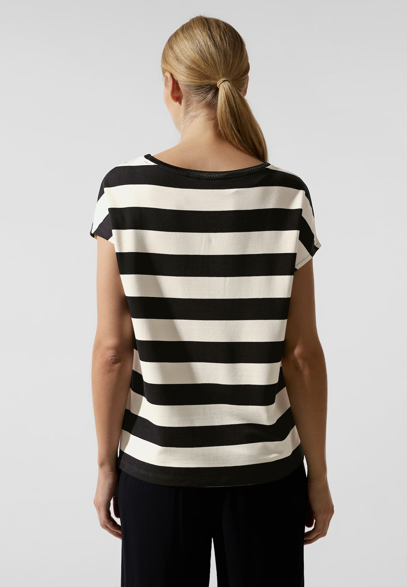 STREET ONE Tricou negru / alb - Pled.ro