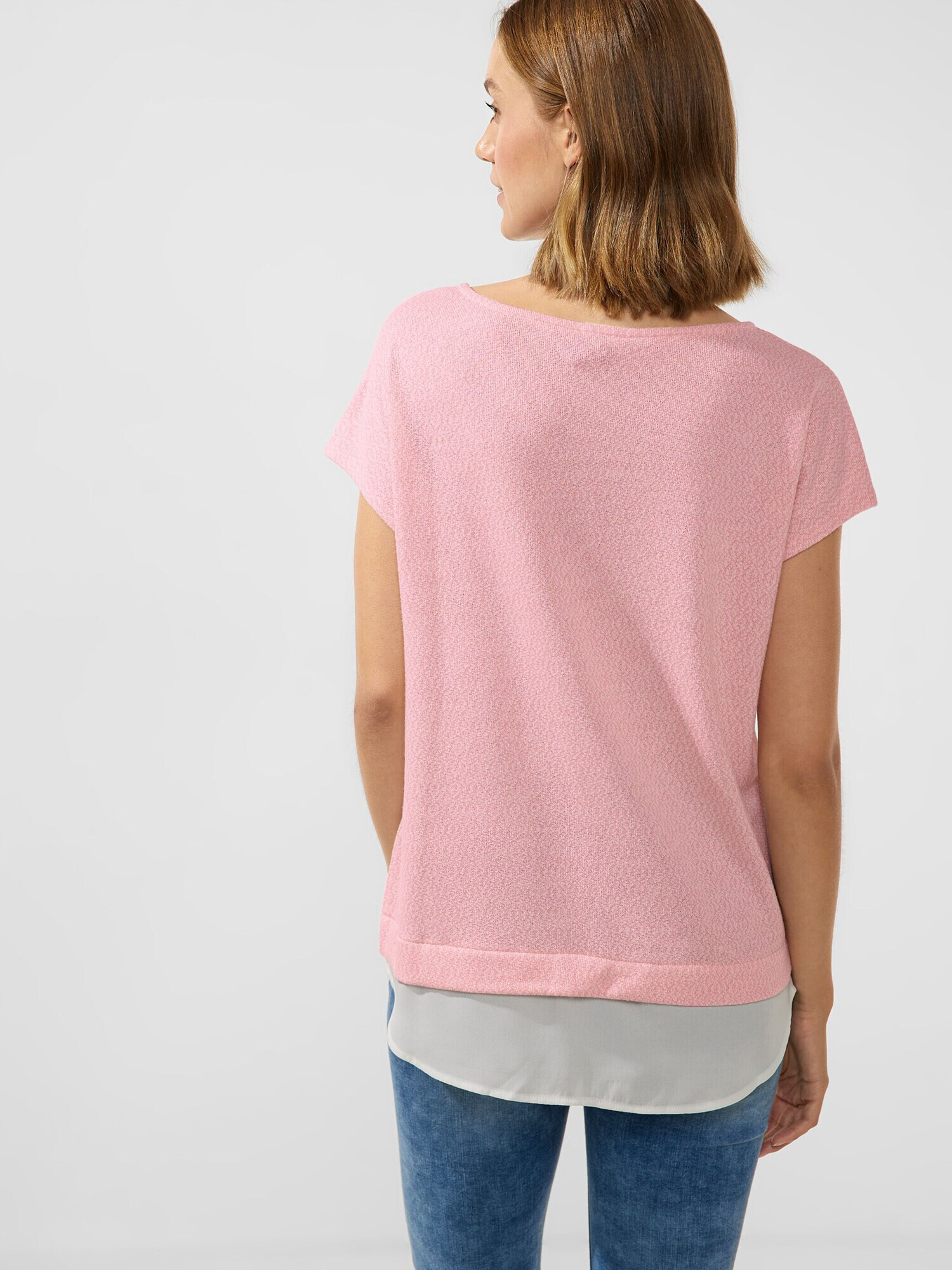 STREET ONE Tricou rosé / alb - Pled.ro