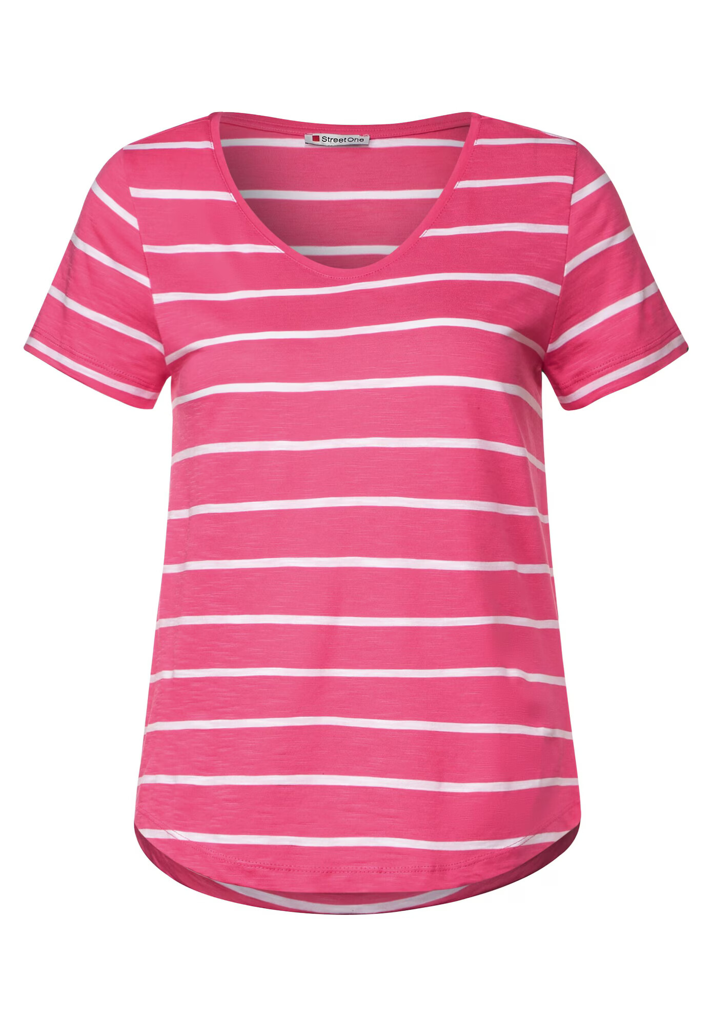 STREET ONE Tricou fucsia / alb - Pled.ro