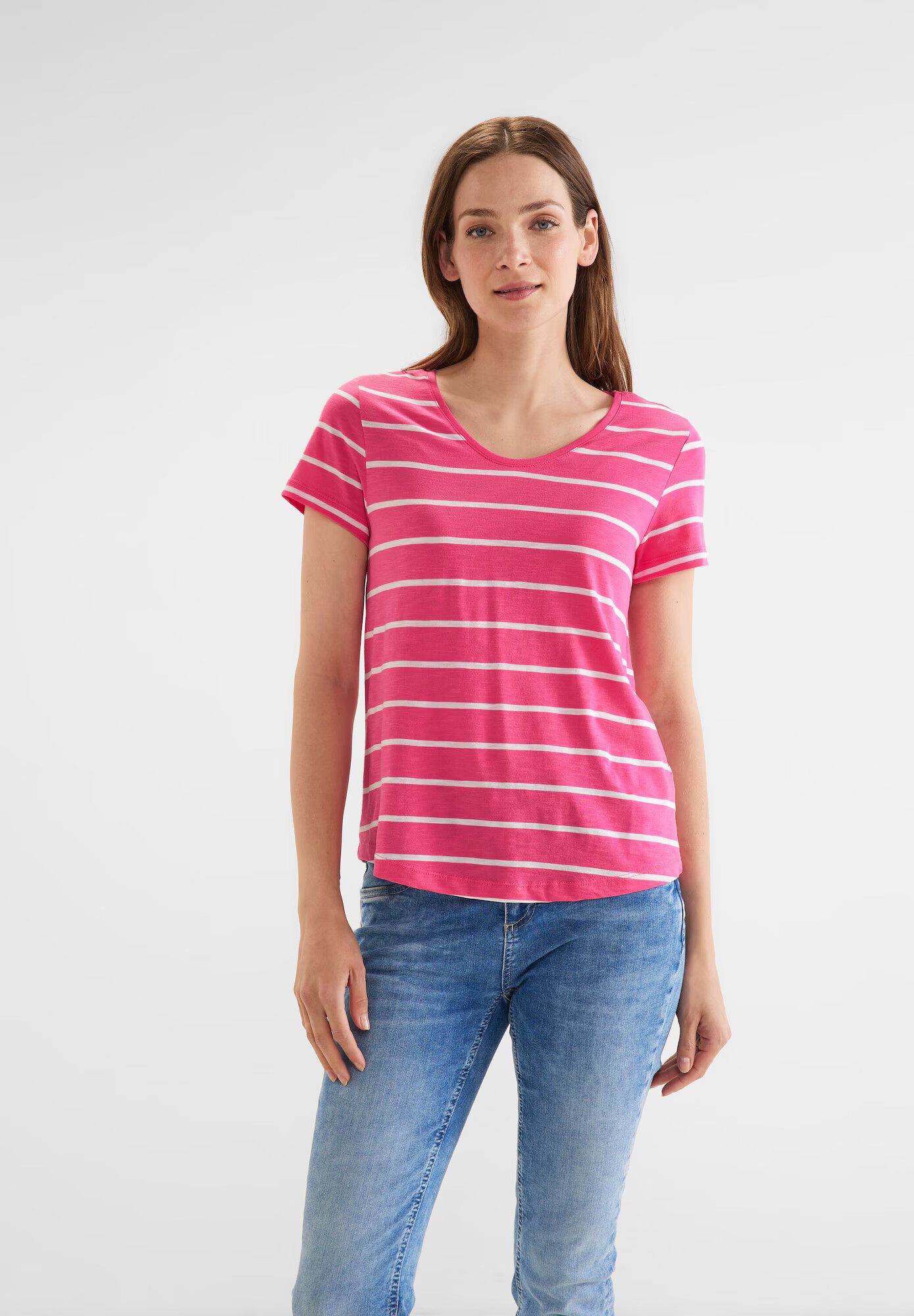 STREET ONE Tricou fucsia / alb - Pled.ro