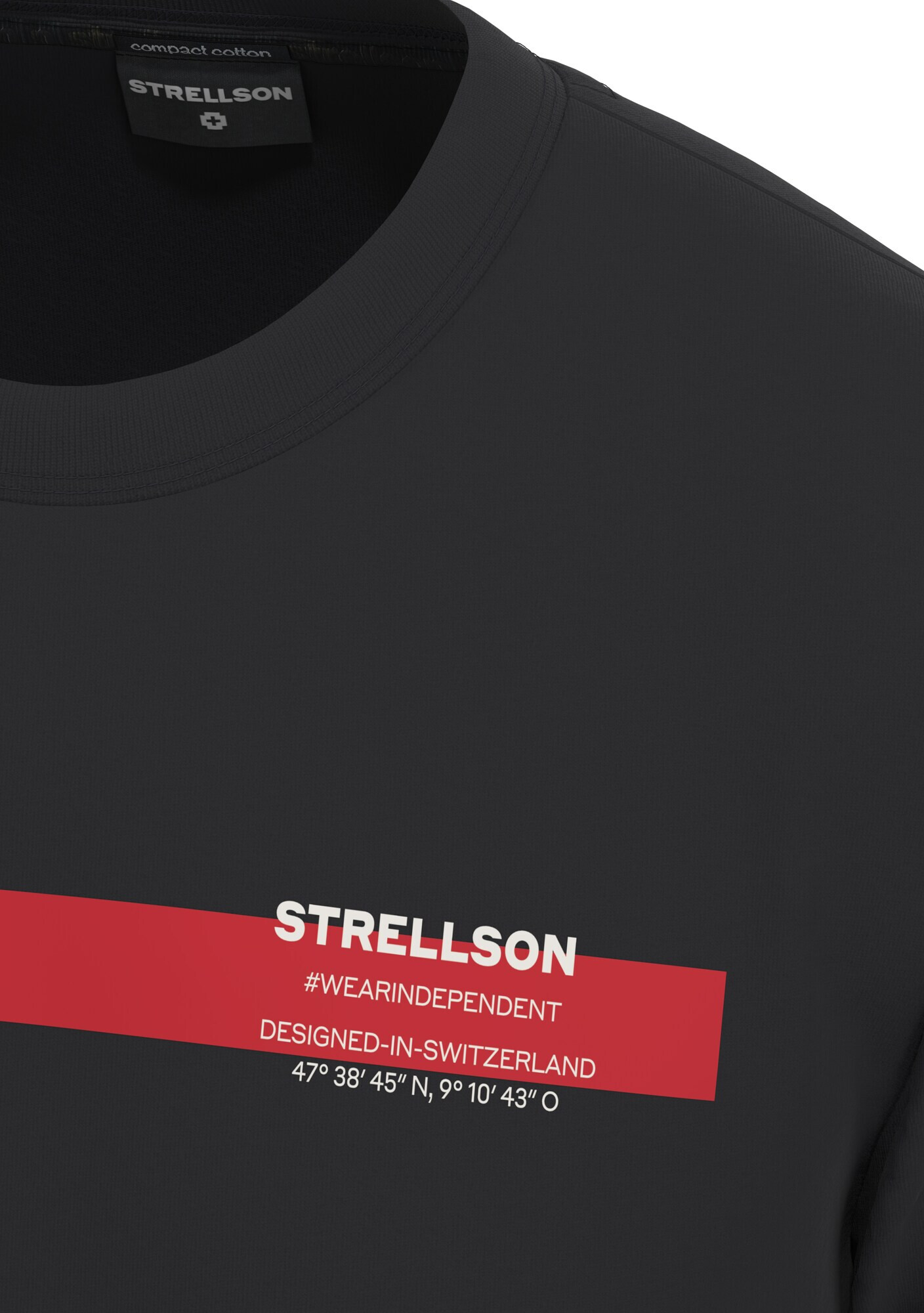 STRELLSON Tricou 'Bazon' roșu / negru / alb - Pled.ro