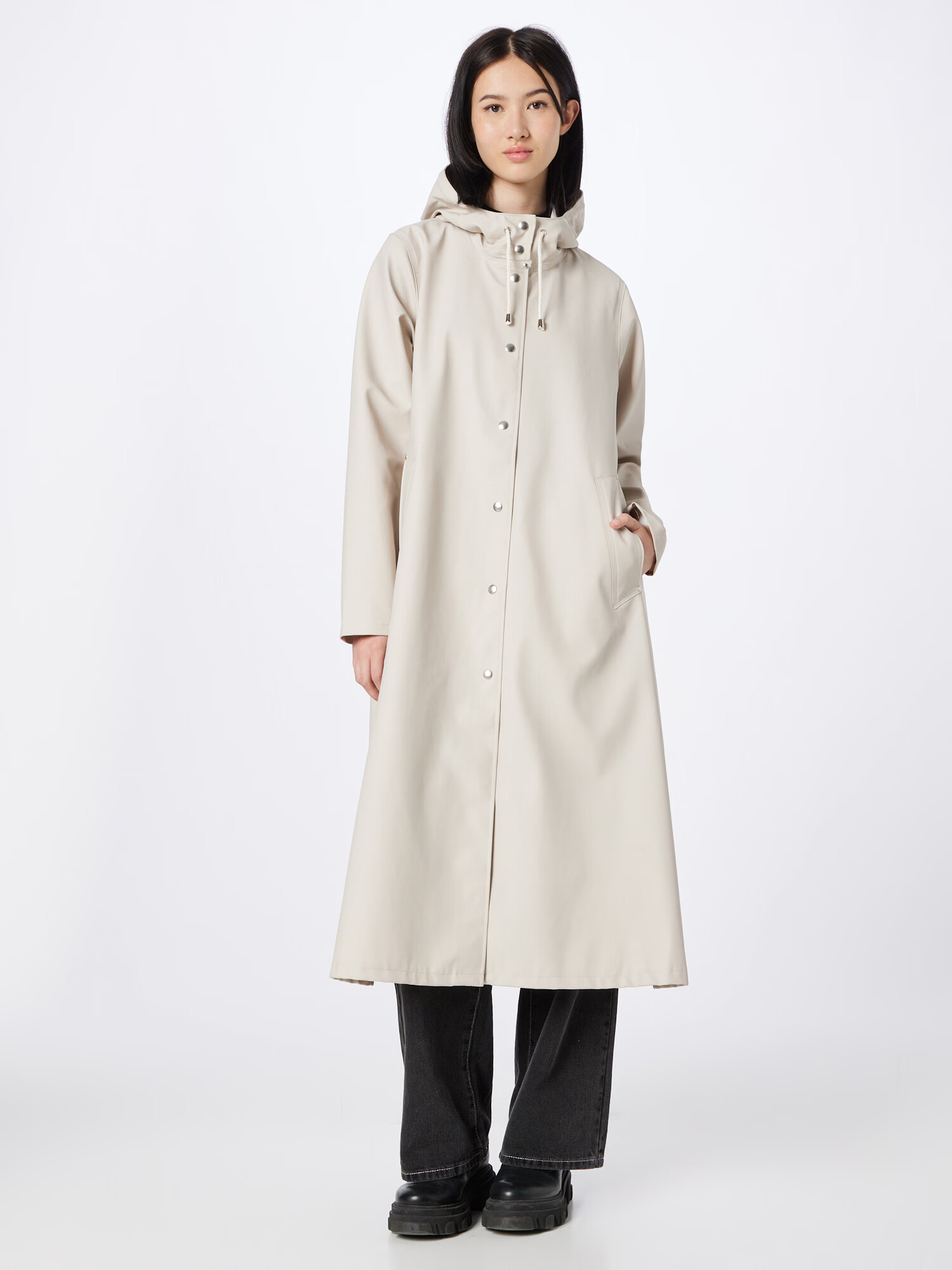 Stutterheim Palton de primăvară-toamnă alb kitt / gri închis - Pled.ro