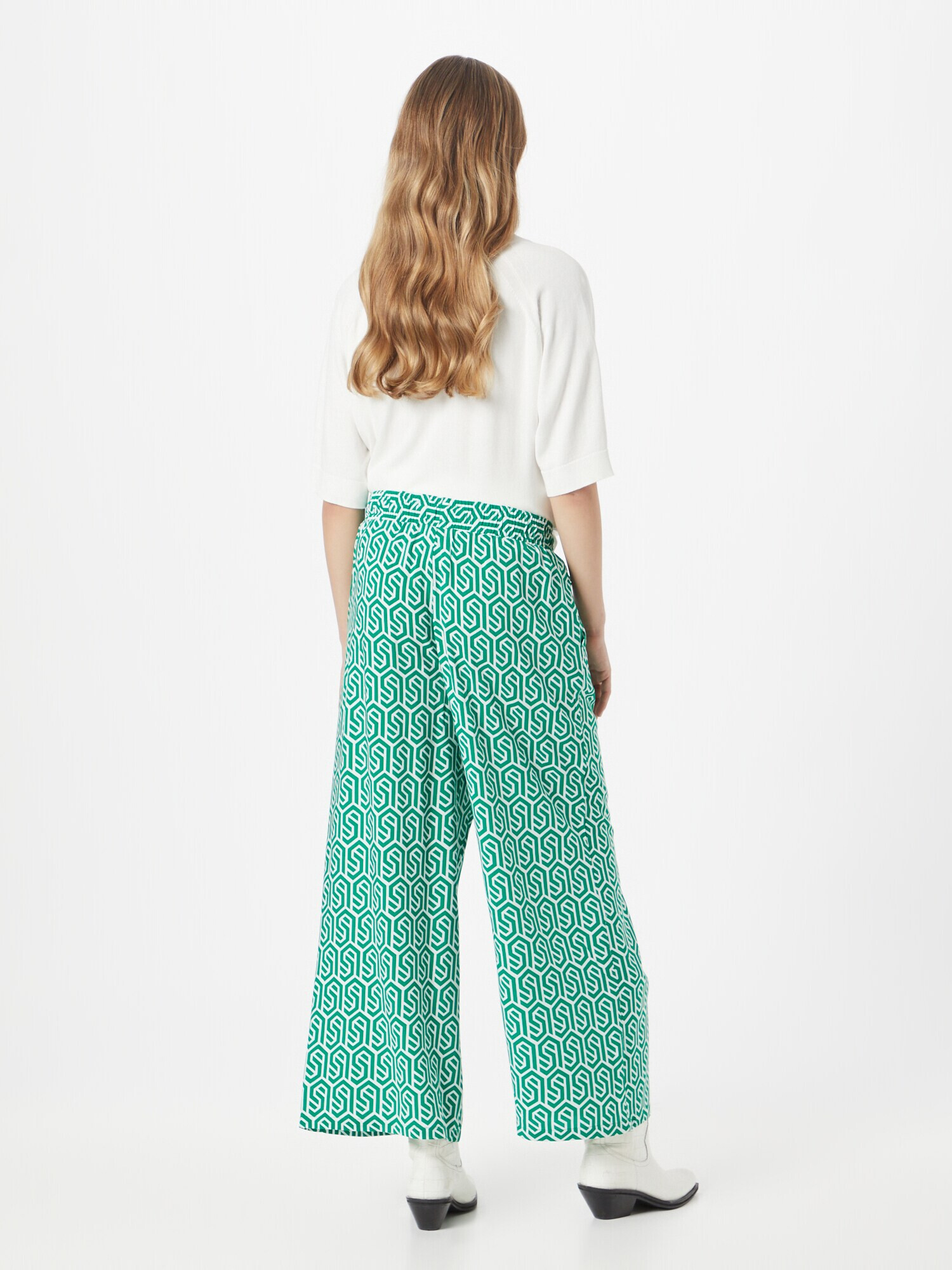 Sublevel Pantaloni verde petrol / alb - Pled.ro