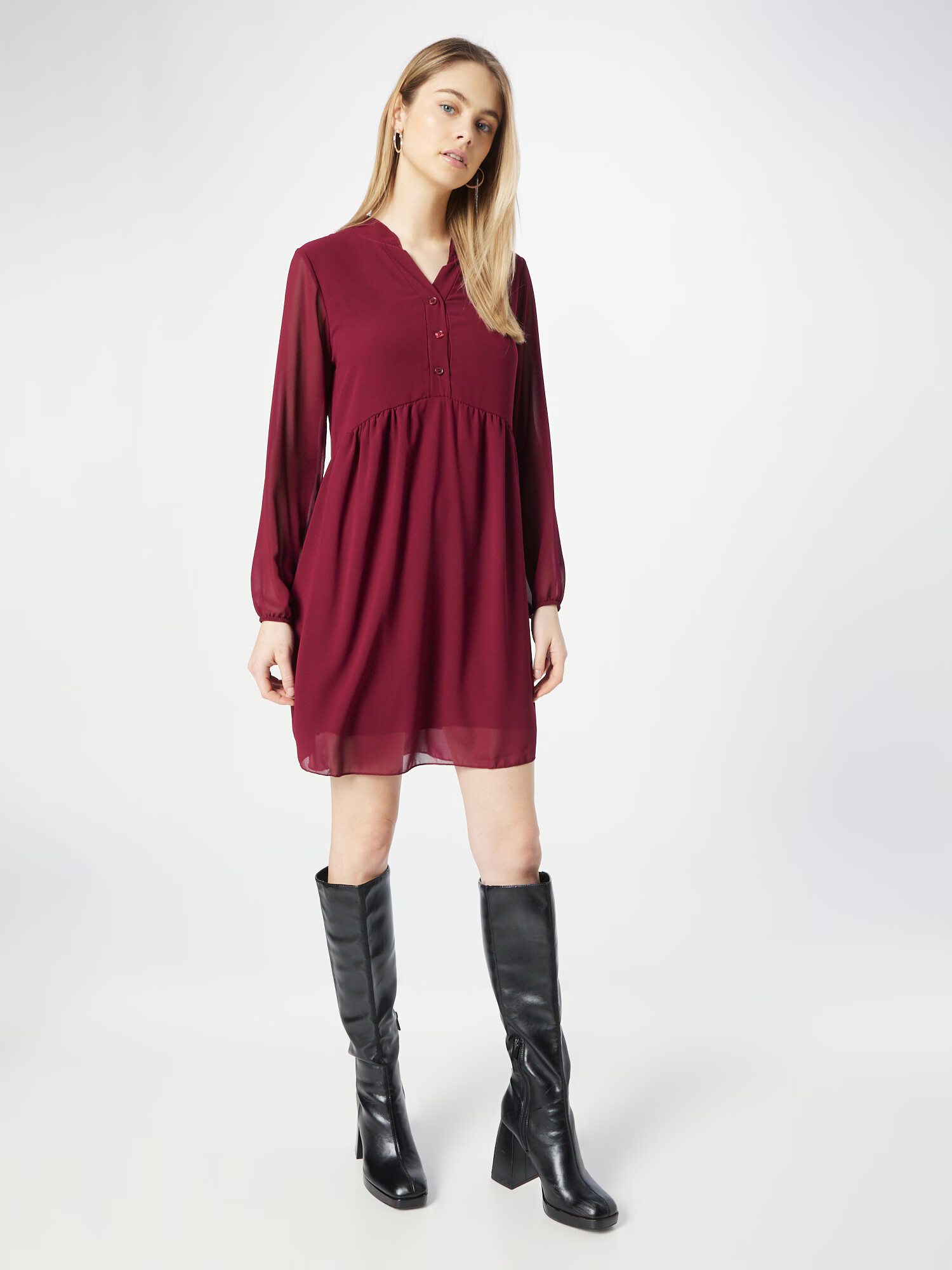 Sublevel Rochie tip bluză roșu burgundy - Pled.ro