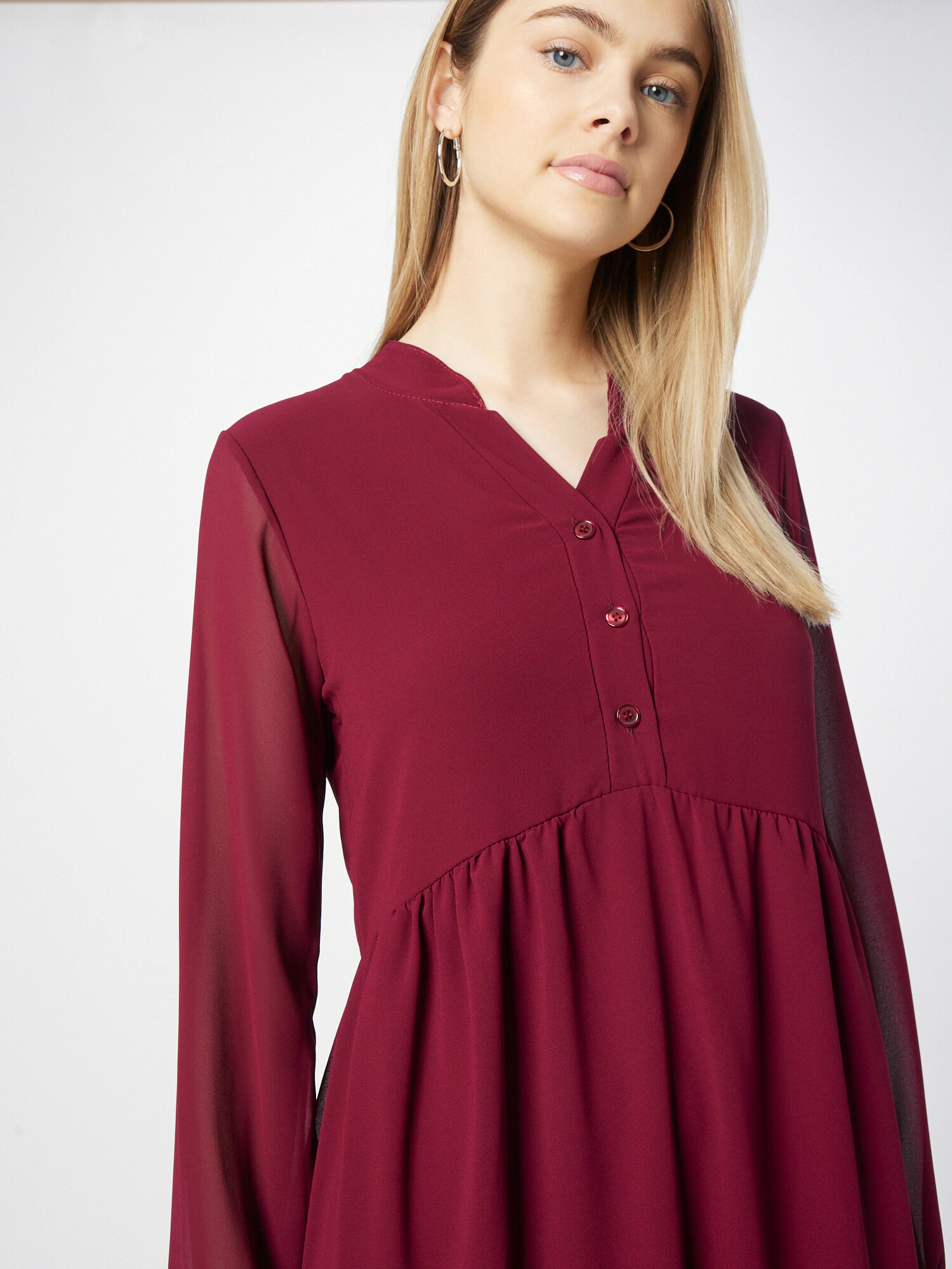 Sublevel Rochie tip bluză roșu burgundy - Pled.ro