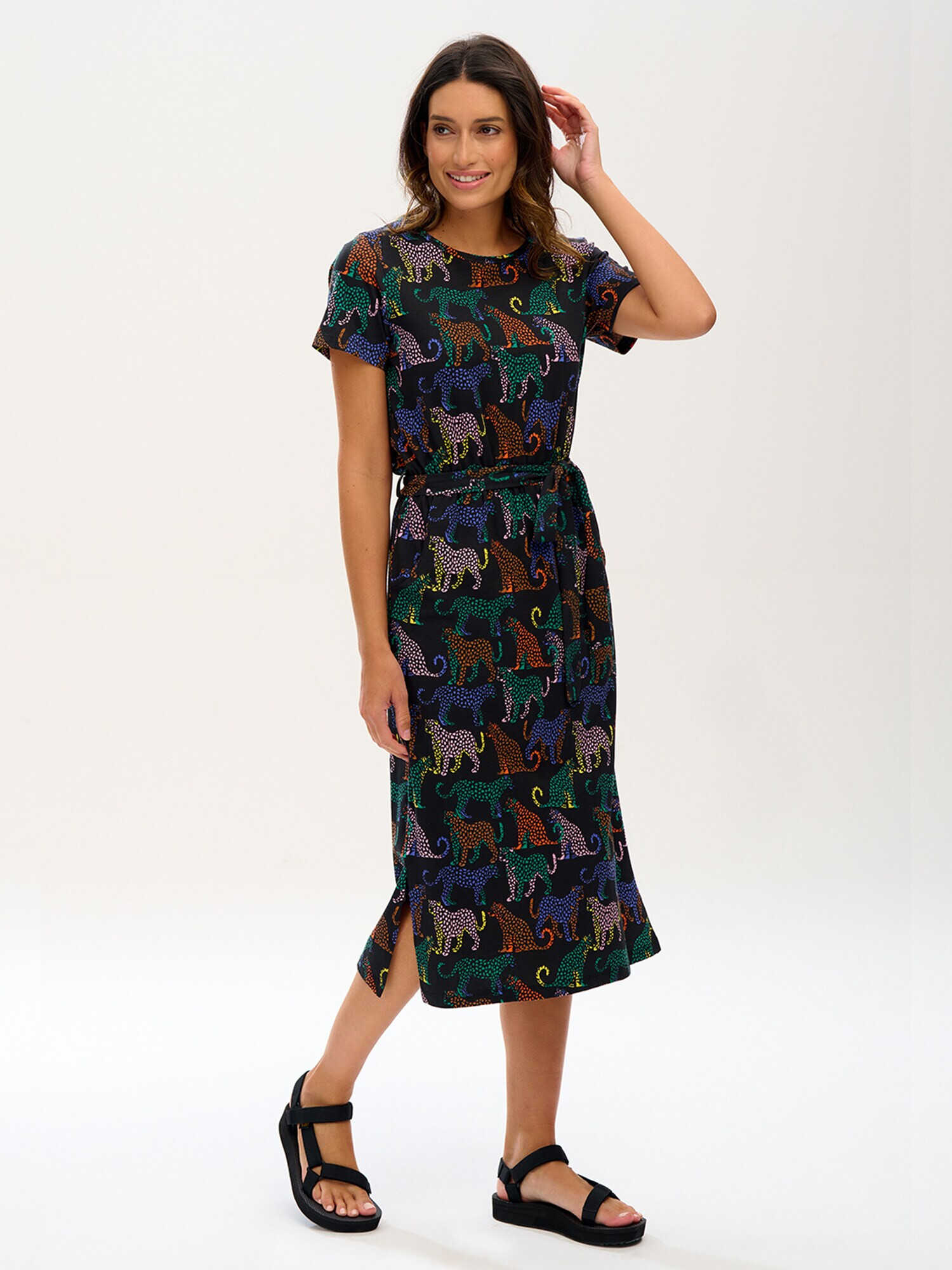 Sugarhill Brighton Rochie albastru / verde / portocaliu / negru - Pled.ro