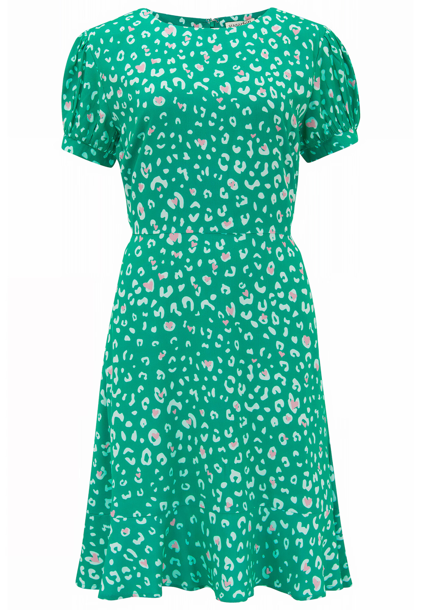 Sugarhill Brighton Rochie 'AMORET' verde / alb - Pled.ro