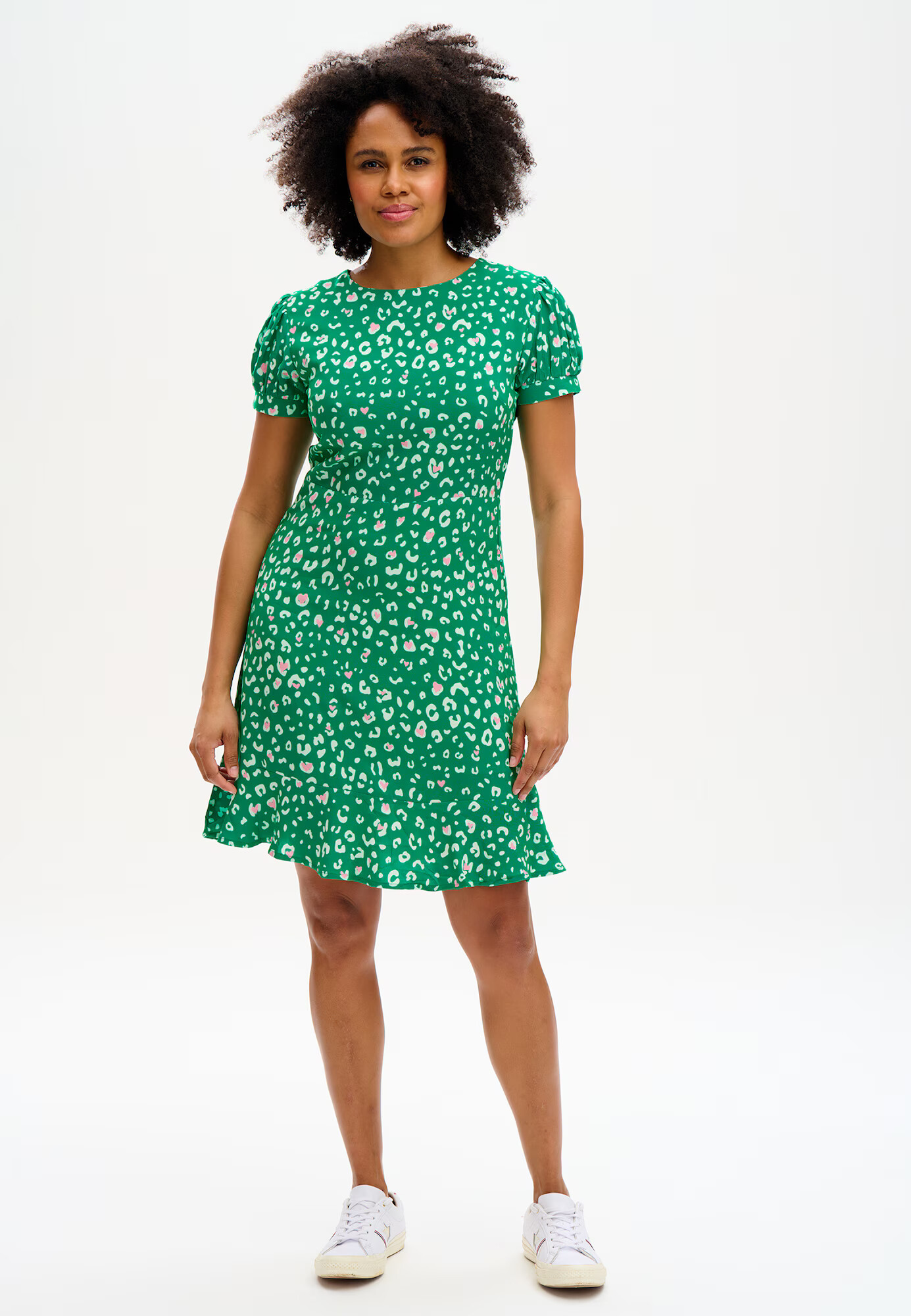 Sugarhill Brighton Rochie 'AMORET' verde / alb - Pled.ro