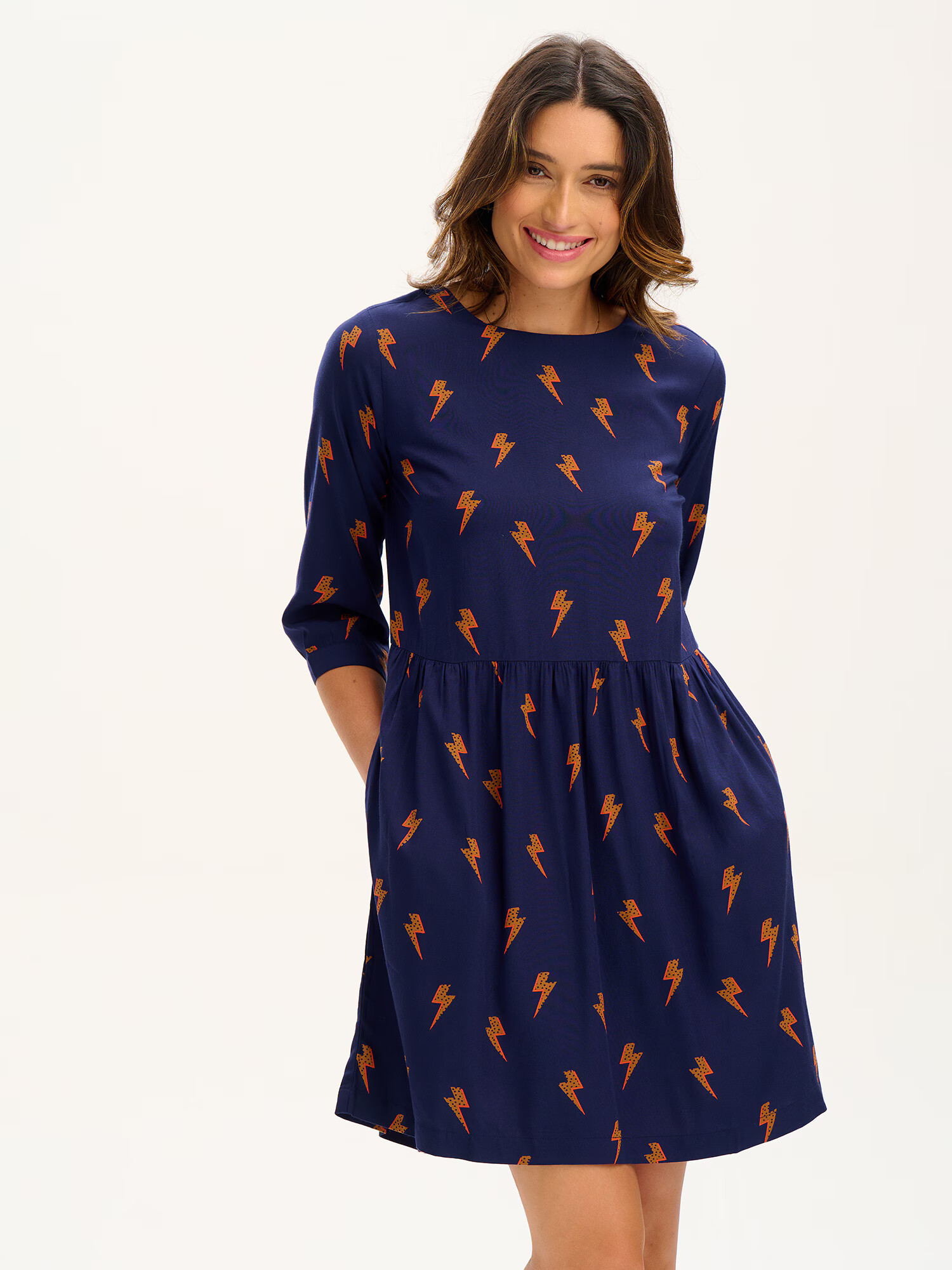 Sugarhill Brighton Rochie 'Lilith' bleumarin / portocaliu - Pled.ro