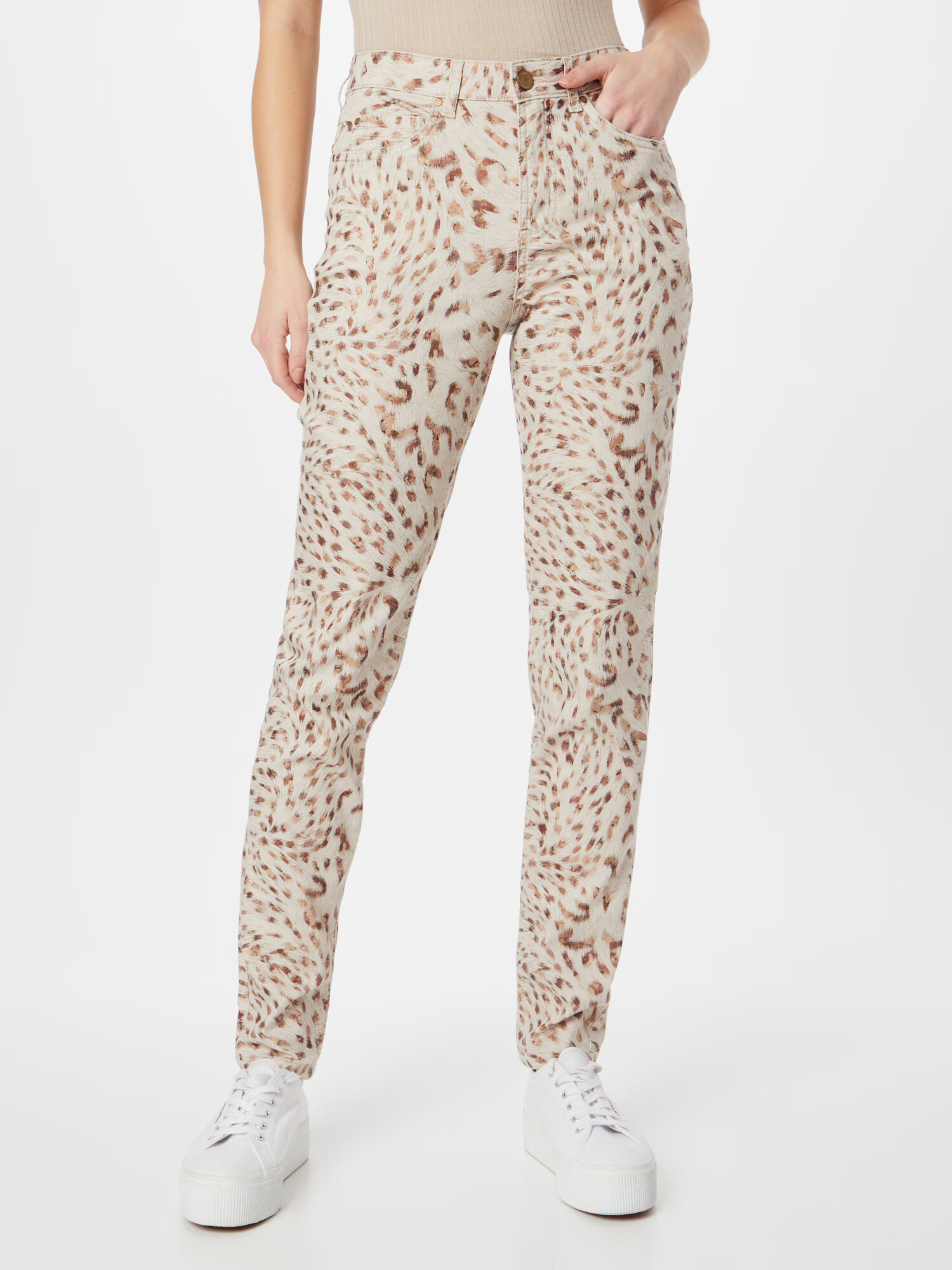 Summum Pantaloni crem / maro / maro deschis - Pled.ro