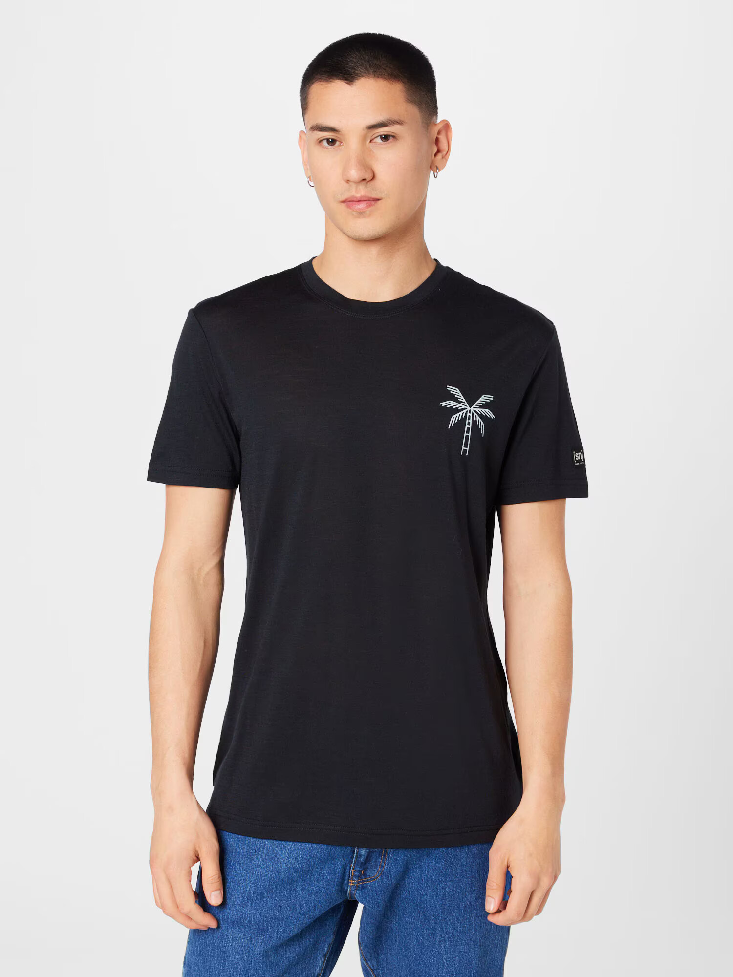 Super Natural Tricou funcțional 'TROPICAL ADVENTURE' gri deschis / negru / alb murdar - Pled.ro