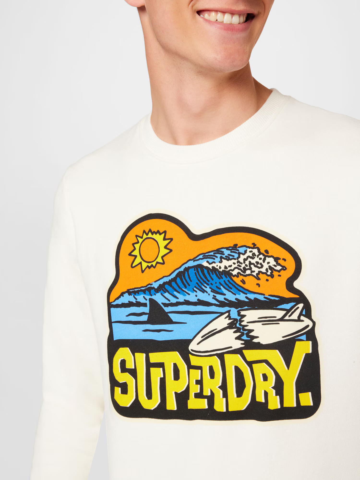 Superdry Bluză de molton albastru aqua / galben / portocaliu / alb coajă de ou - Pled.ro