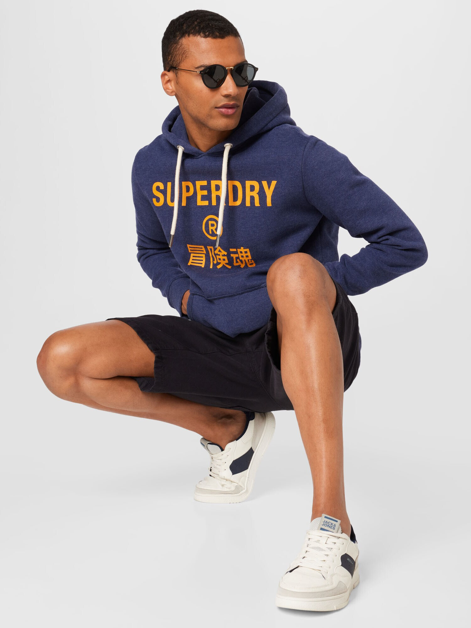 Superdry Bluză de molton albastru marin / galben auriu - Pled.ro