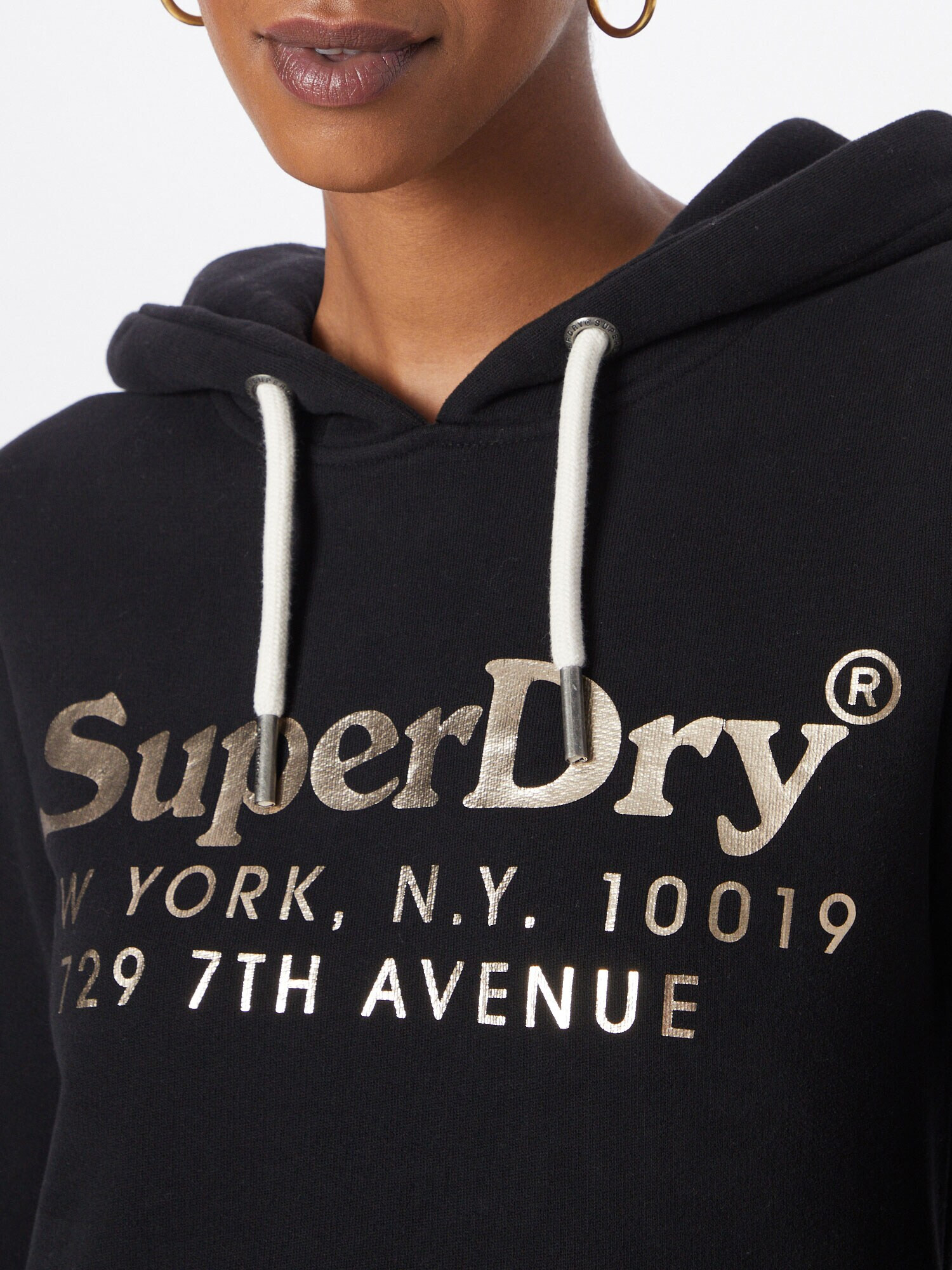 Superdry Bluză de molton auriu / negru - Pled.ro