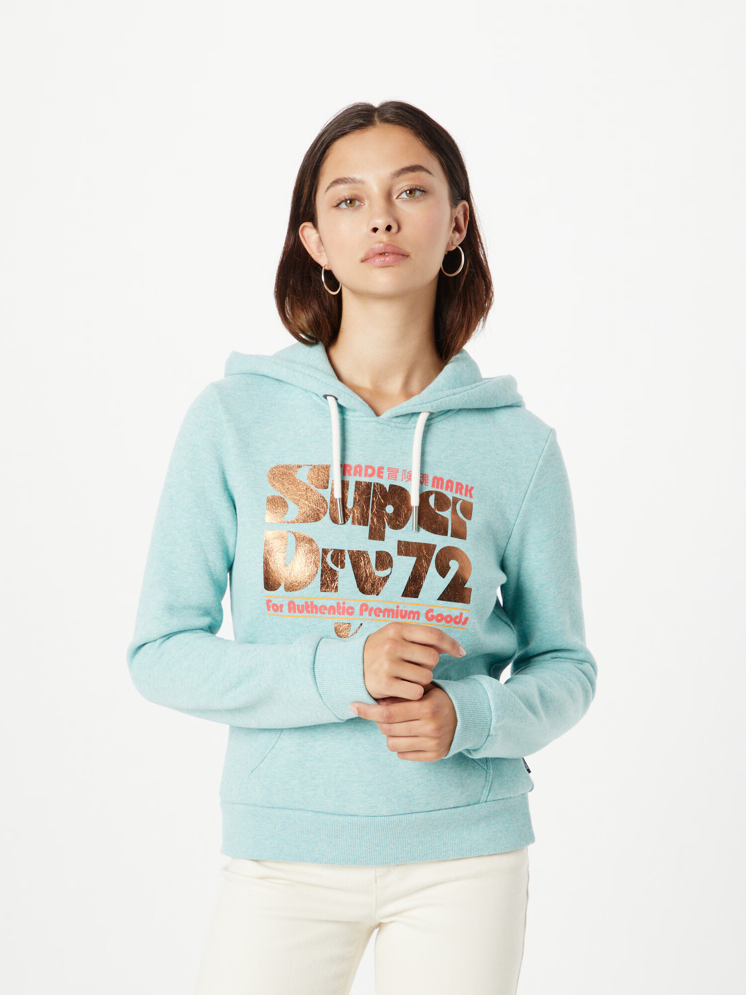 Superdry Bluză de molton auriu / verde mentă - Pled.ro