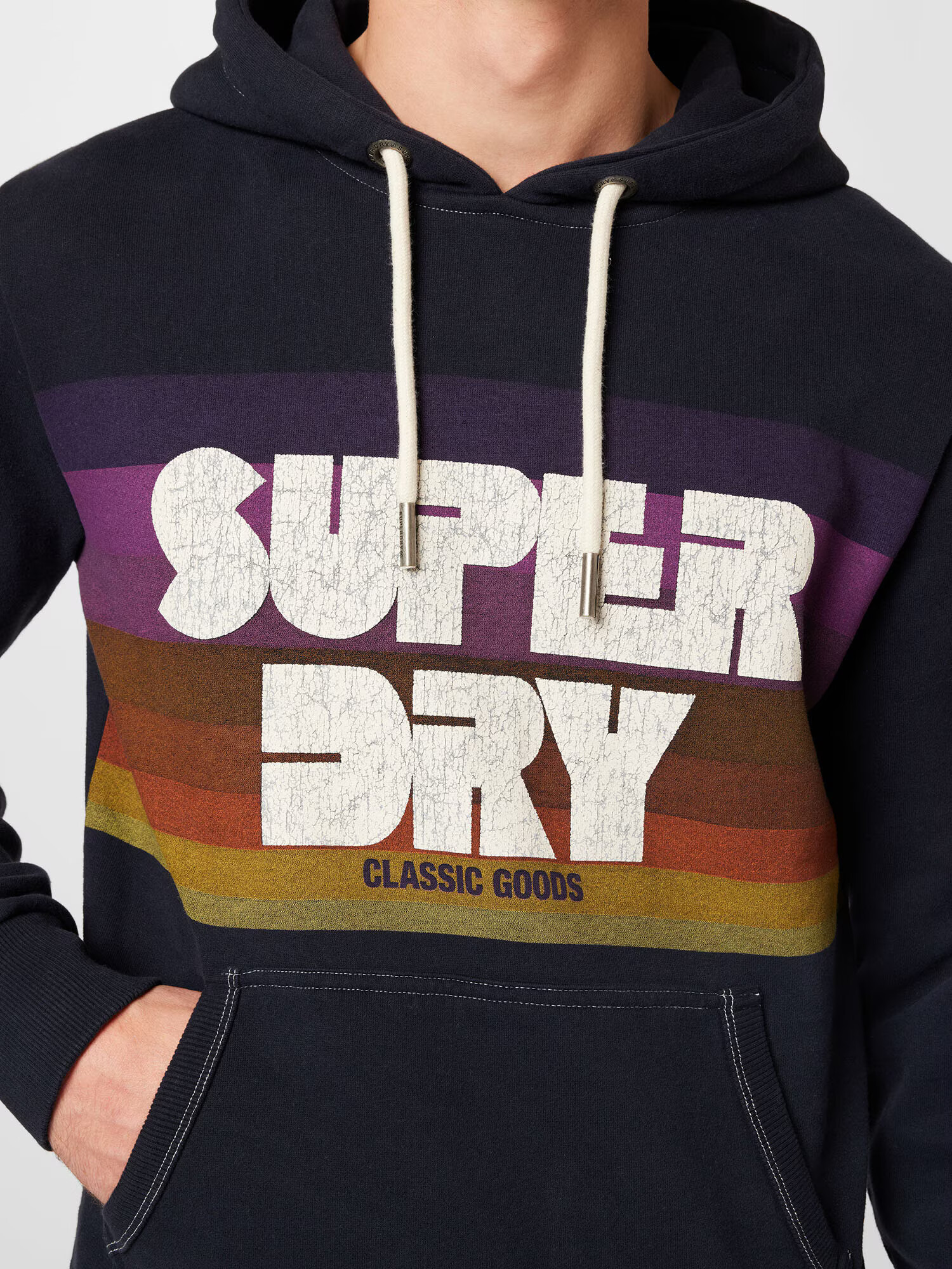 Superdry Bluză de molton bleumarin / roz închis / roșu burgundy / alb - Pled.ro