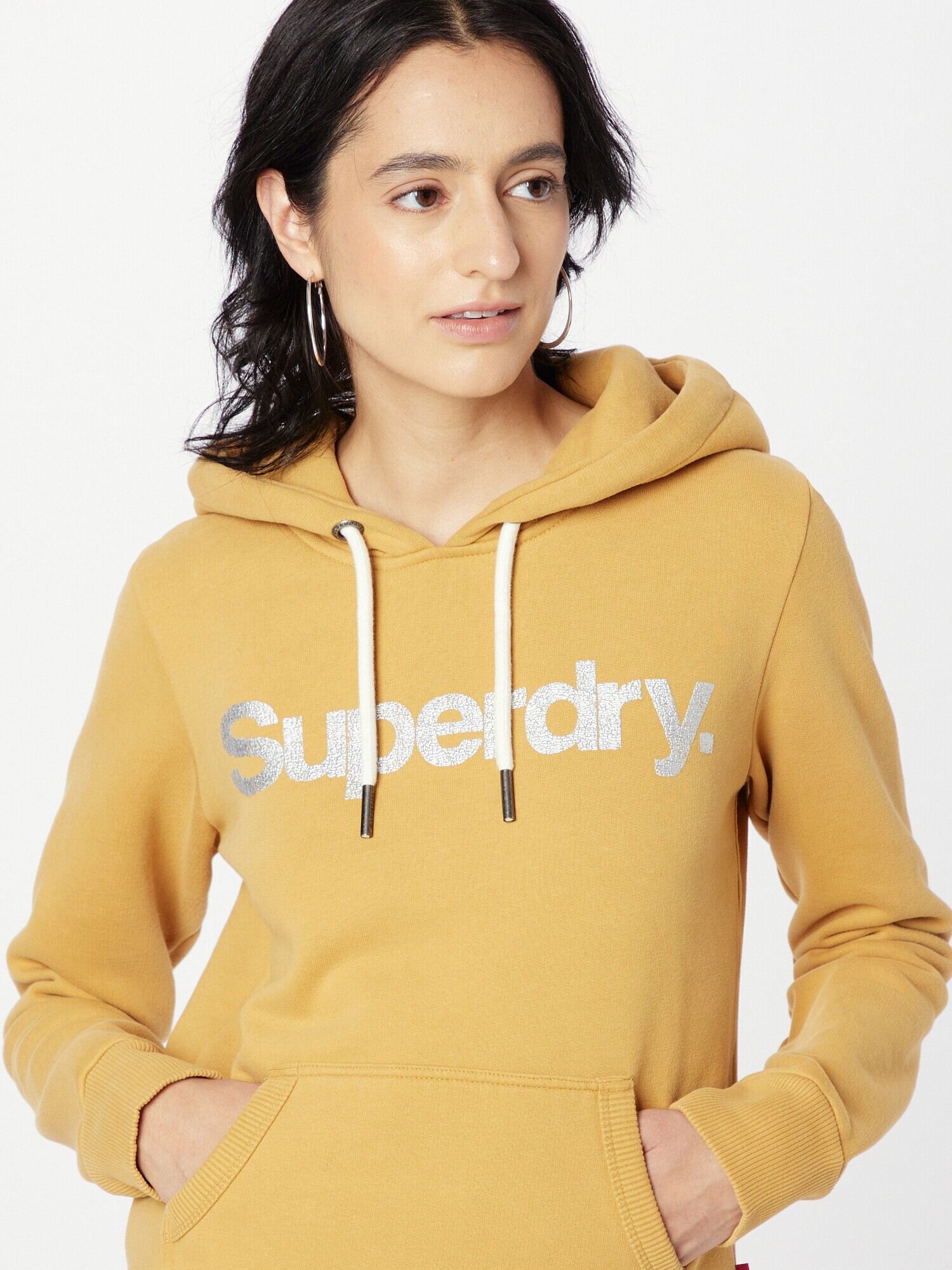 Superdry Bluză de molton galben curry / gri argintiu - Pled.ro