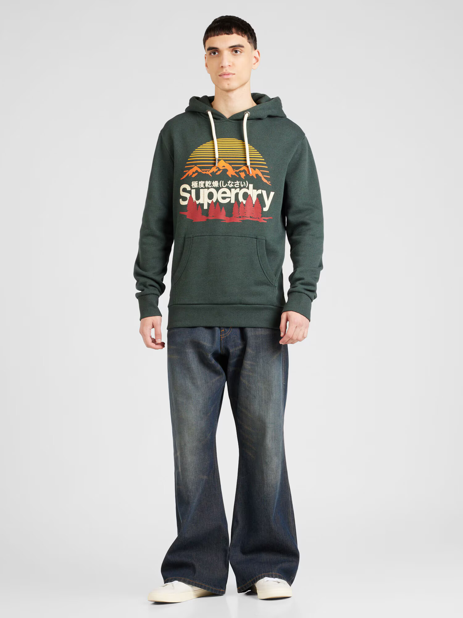 Superdry Bluză de molton 'Great' galben / verde închis / portocaliu / alb - Pled.ro