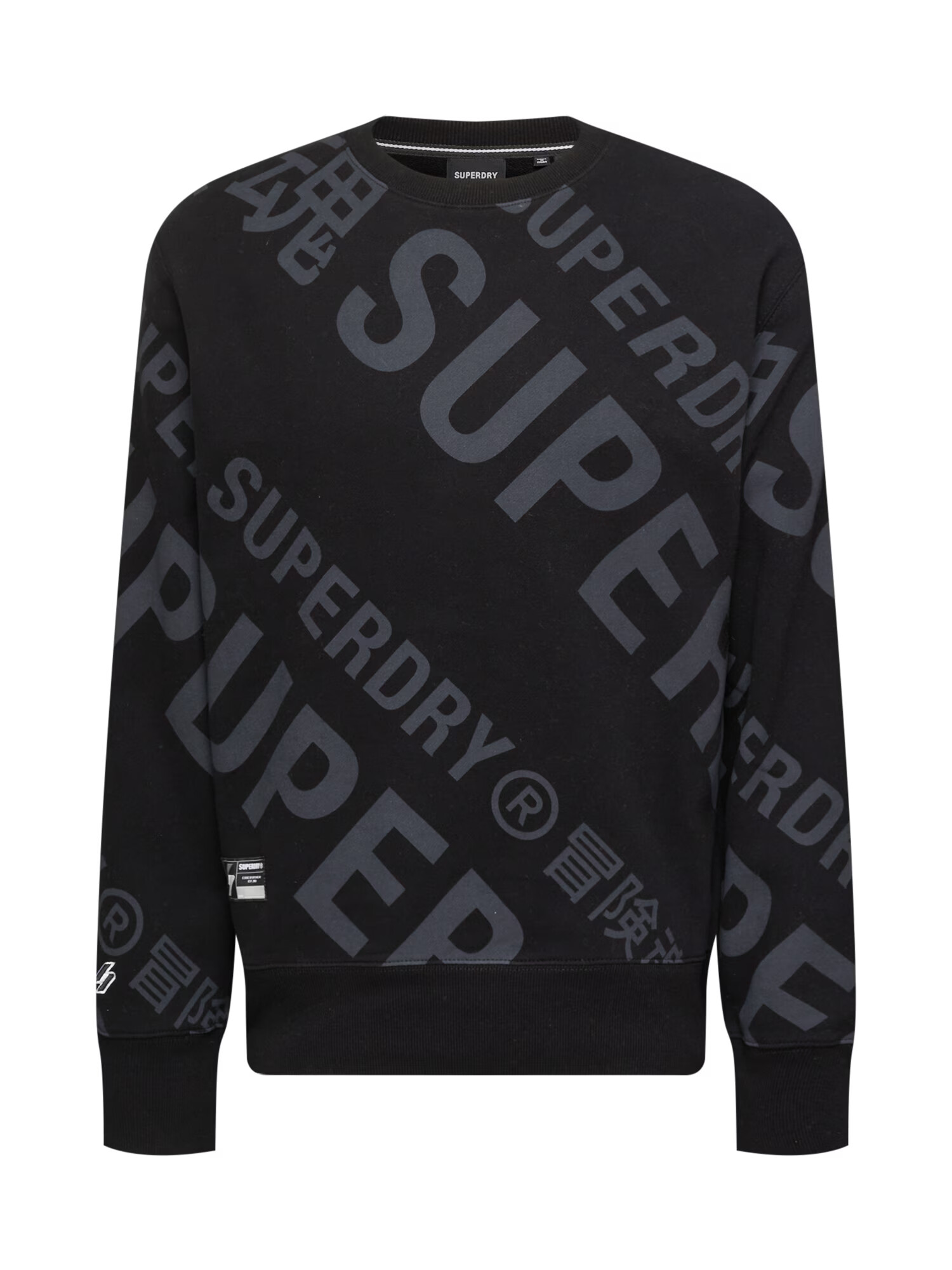 Superdry Bluză de molton gri / negru / alb - Pled.ro