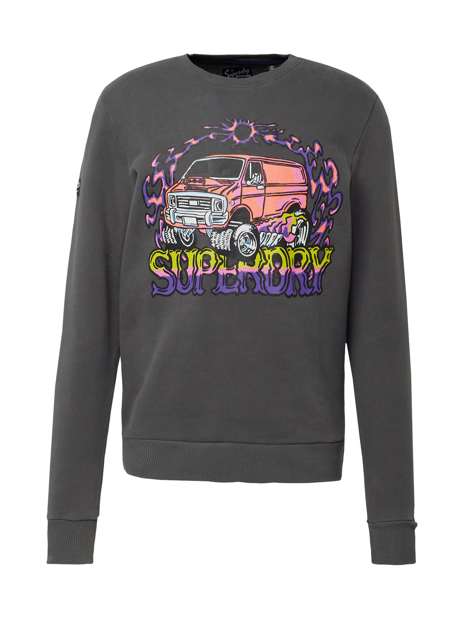 Superdry Bluză de molton 'Motor' galben / gri închis / mov închis / portocaliu somon - Pled.ro