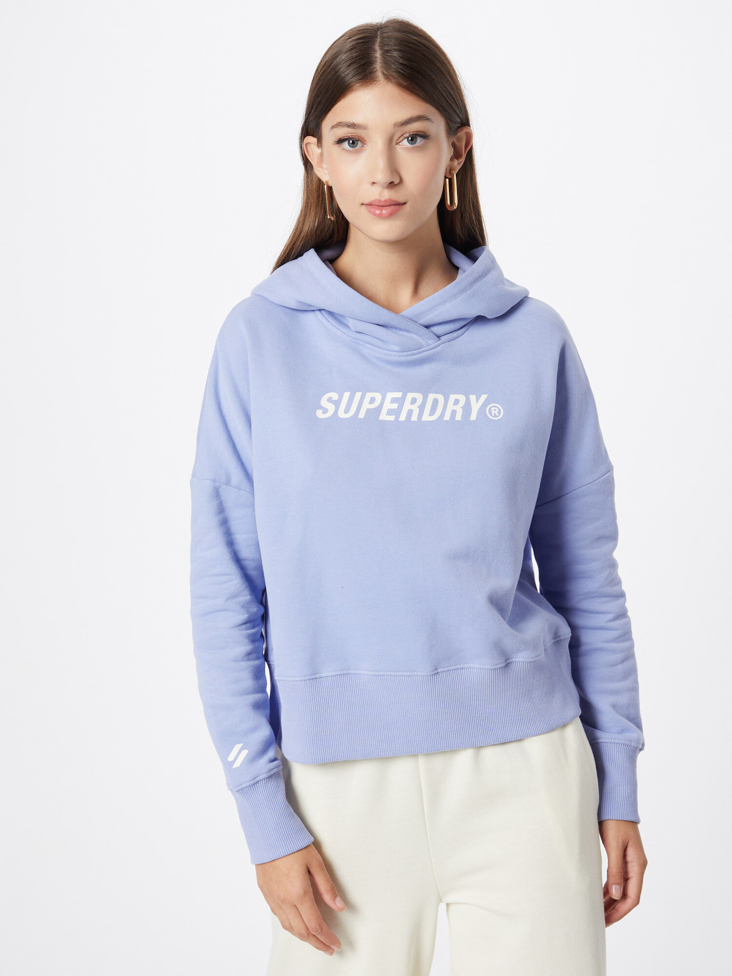 Superdry Bluză de molton mov deschis / alb - Pled.ro