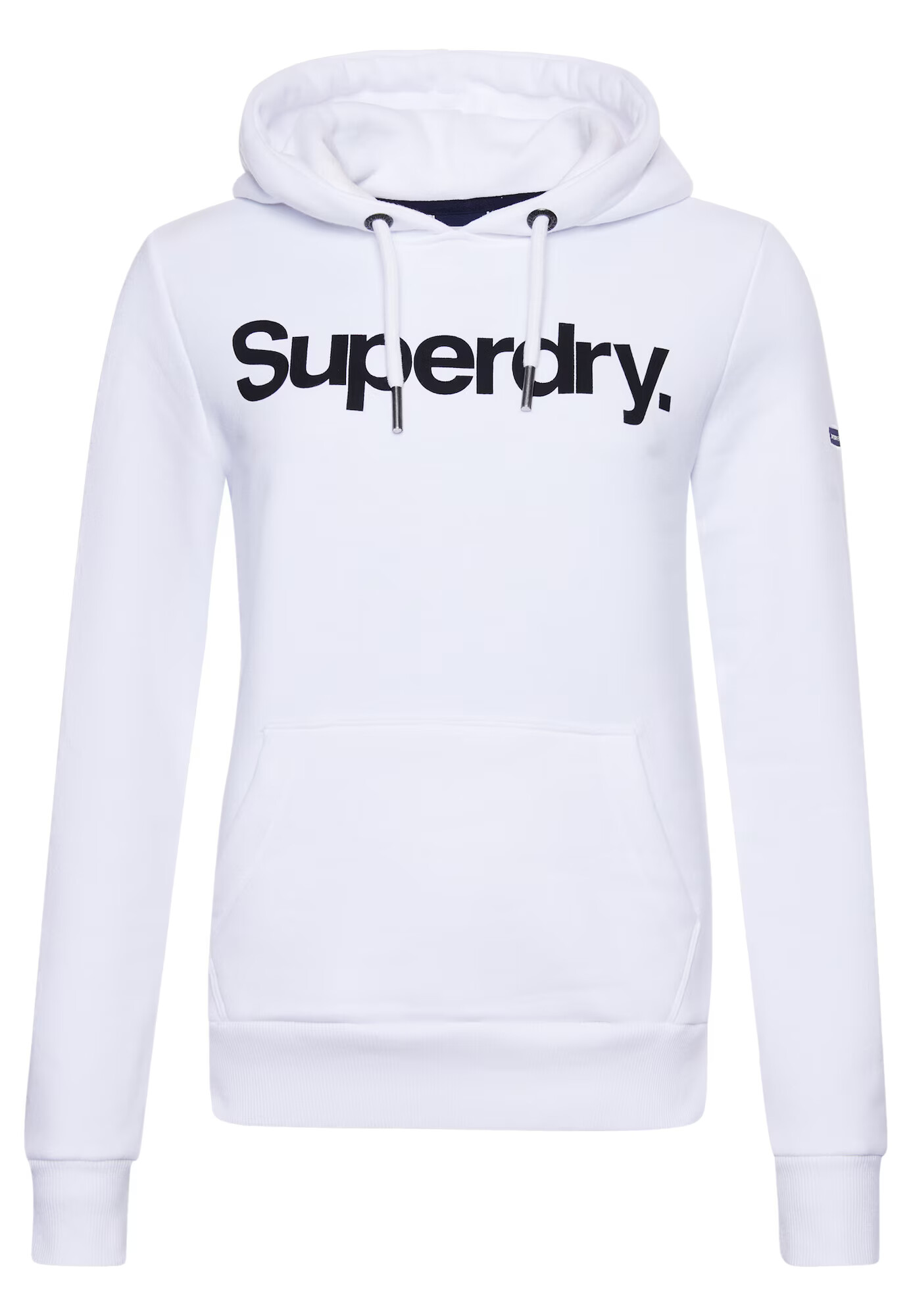 Superdry Bluză de molton negru / alb - Pled.ro