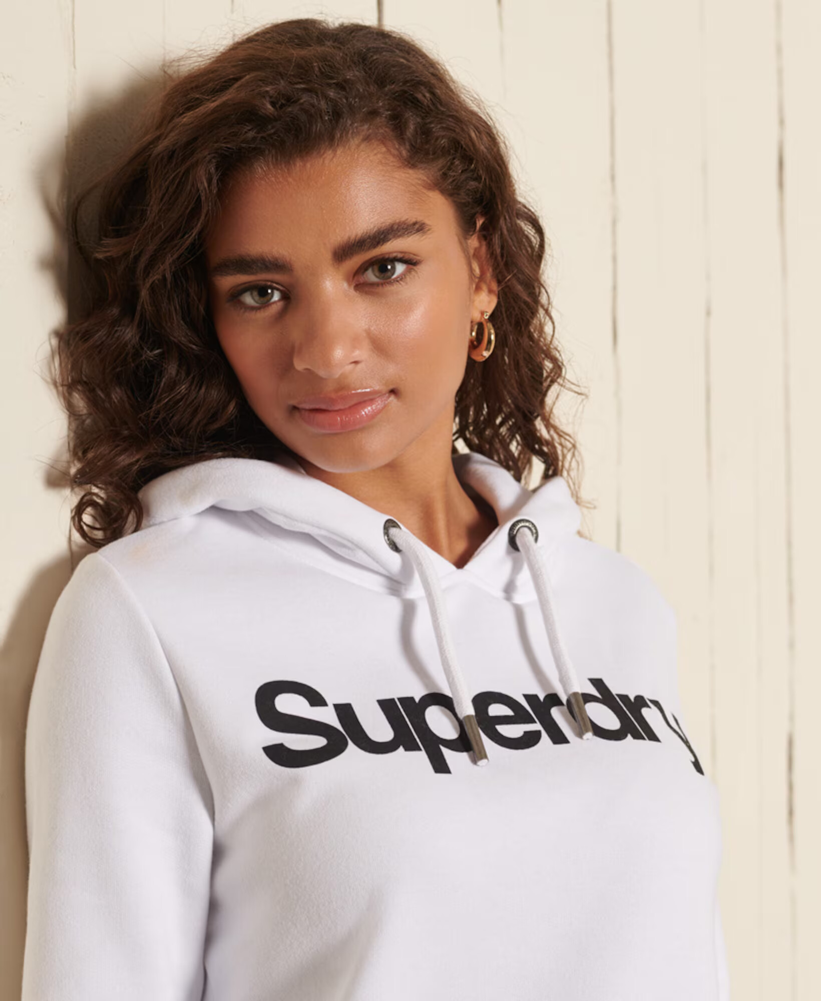 Superdry Bluză de molton negru / alb - Pled.ro