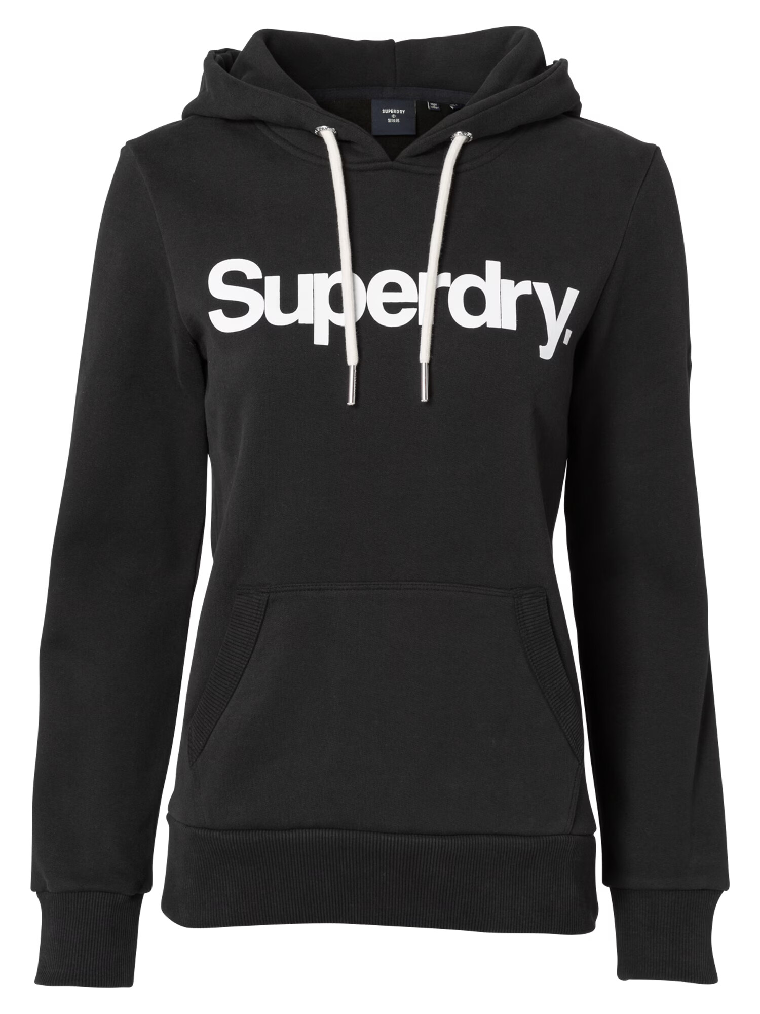 Superdry Bluză de molton negru / alb - Pled.ro