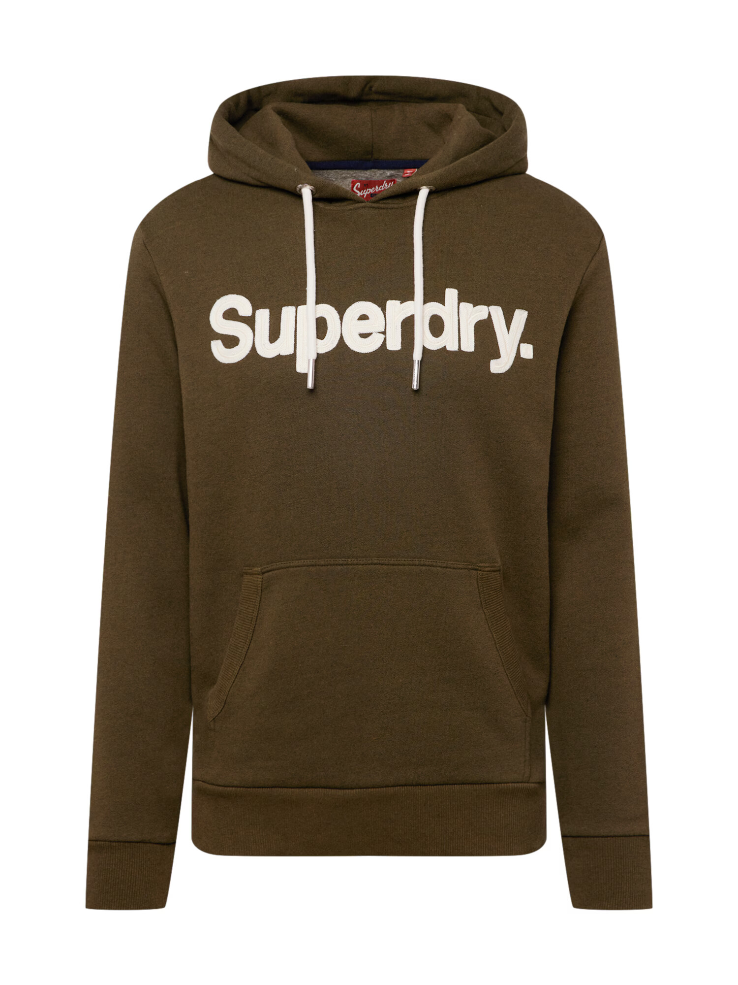 Superdry Bluză de molton oliv / alb - Pled.ro