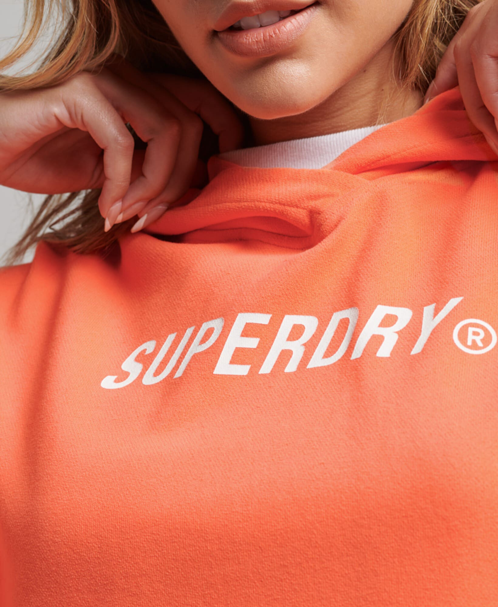 Superdry Bluză de molton portocaliu / alb - Pled.ro