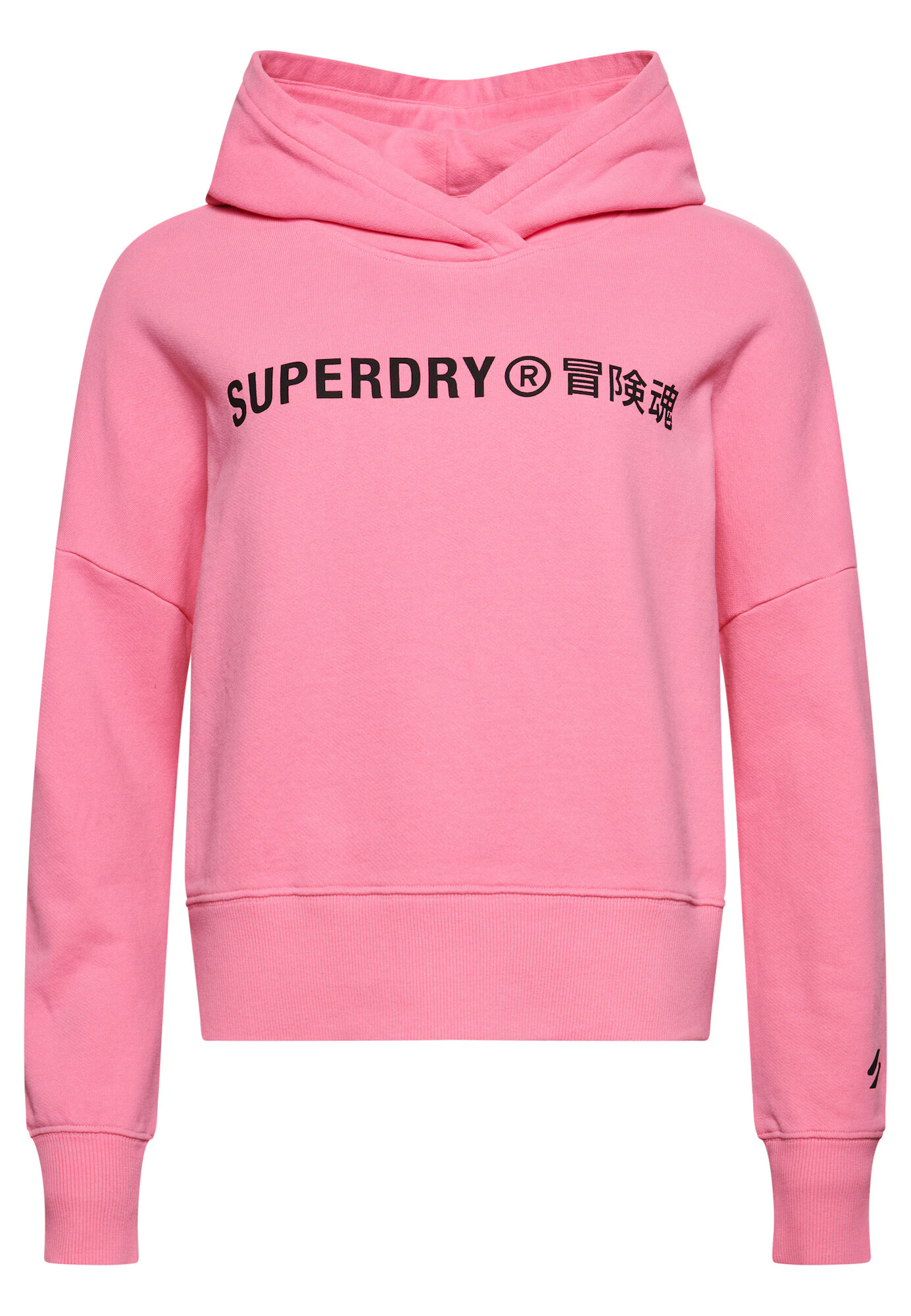 Superdry Bluză de molton roz / negru - Pled.ro