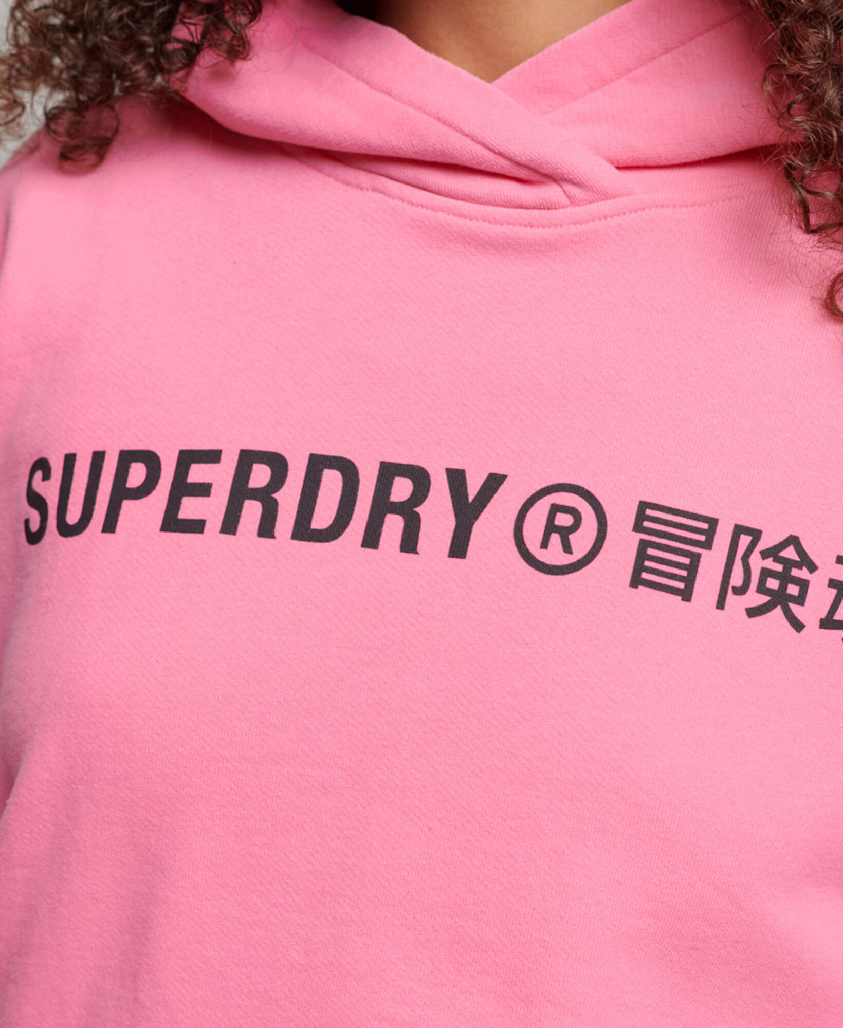 Superdry Bluză de molton roz / negru - Pled.ro