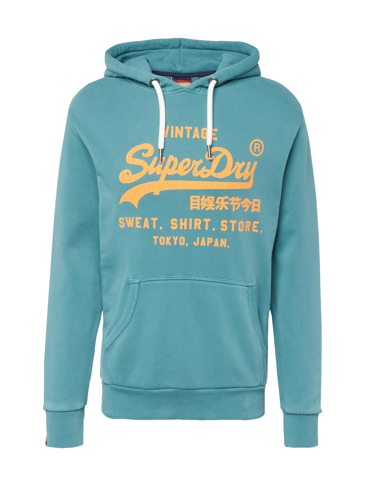 Superdry Bluză de molton 'Vintage' cyan / portocaliu deschis - Pled.ro