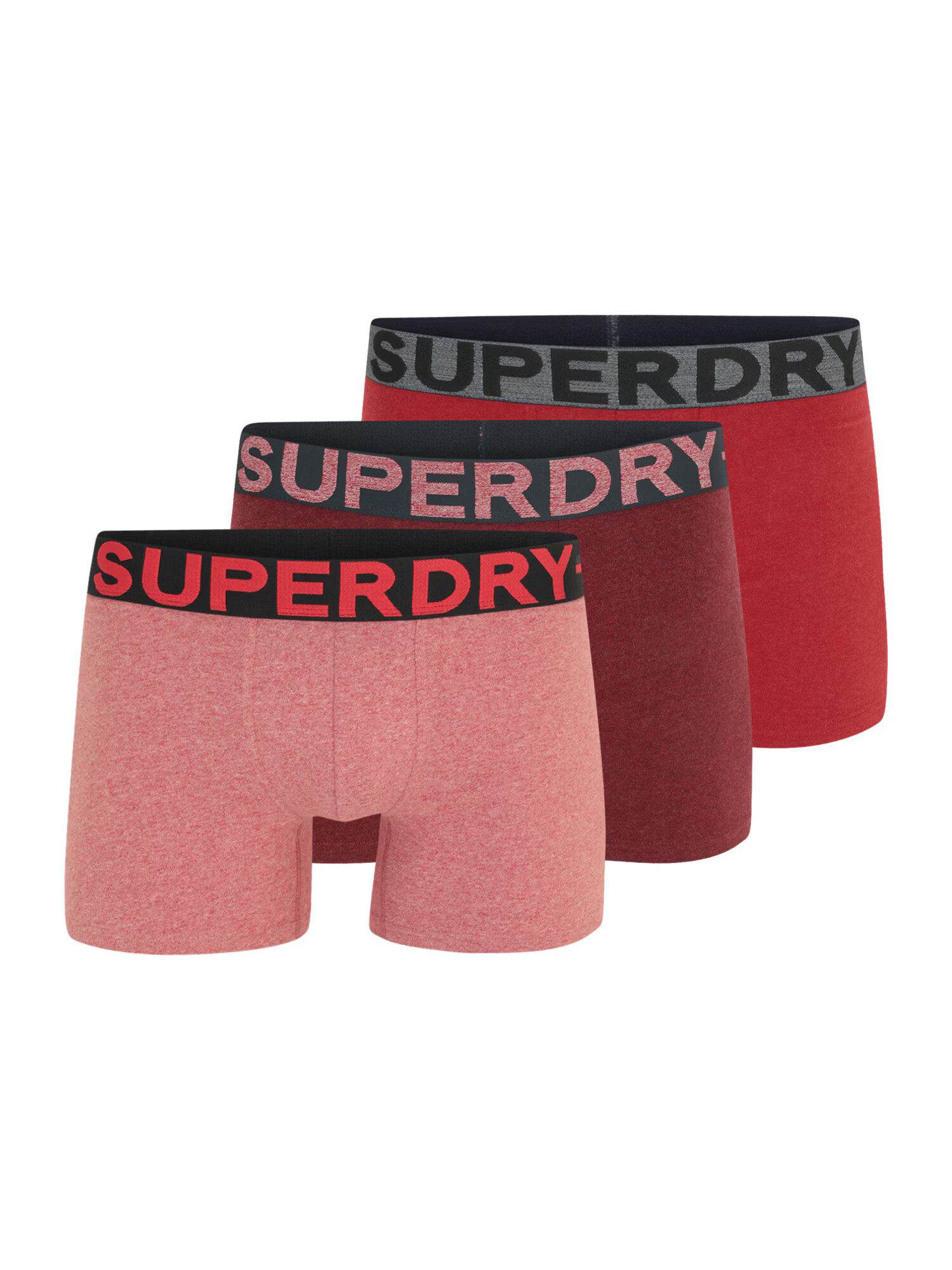 Superdry Boxeri gri / roșu / roșu burgundy / roșu pastel - Pled.ro