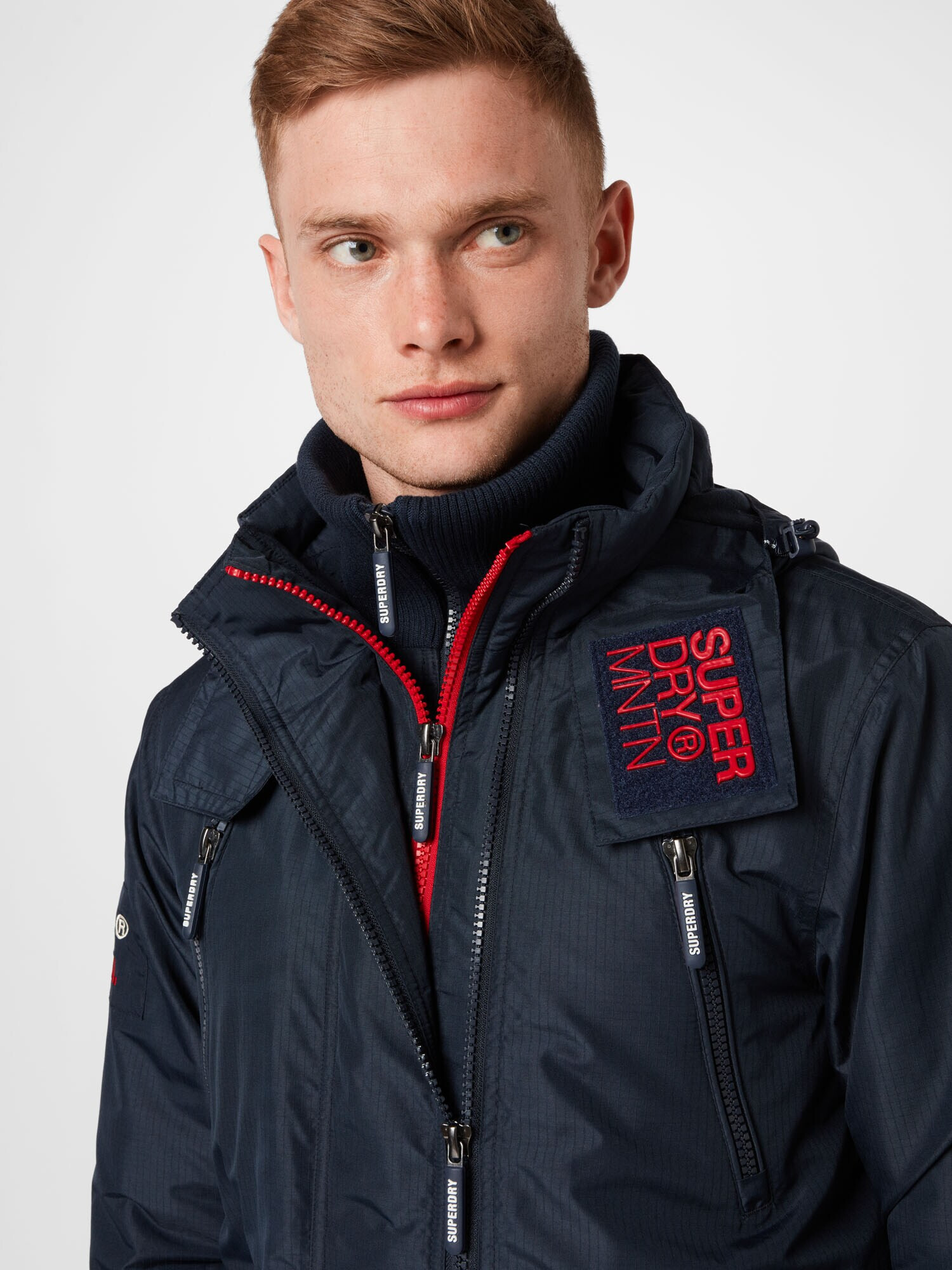 Superdry Geacă de iarnă 'Mountain SD' albastru ultramarin / roșu / alb - Pled.ro