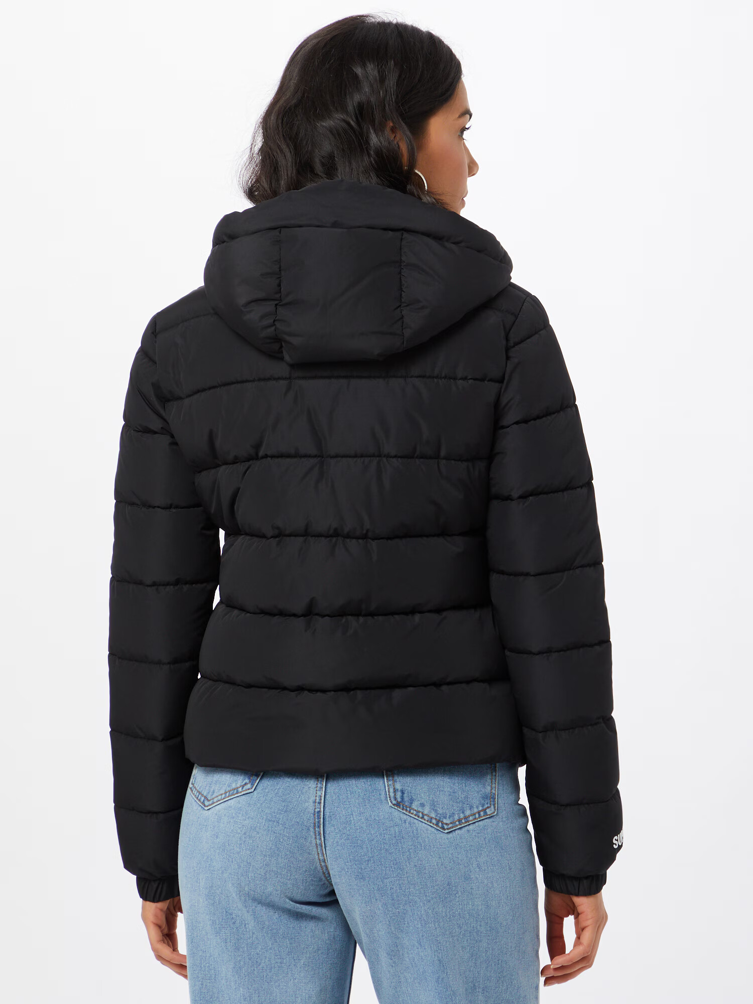 Superdry Geacă de iarnă negru / alb - Pled.ro