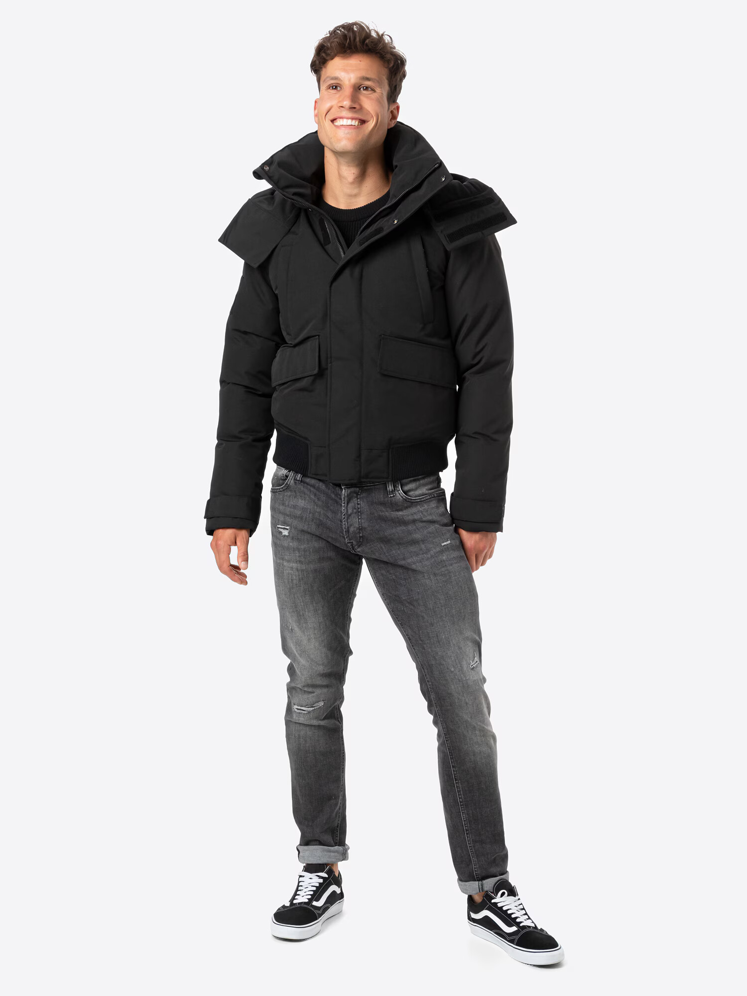 Superdry Geacă de primăvară-toamnă 'Everest' negru - Pled.ro