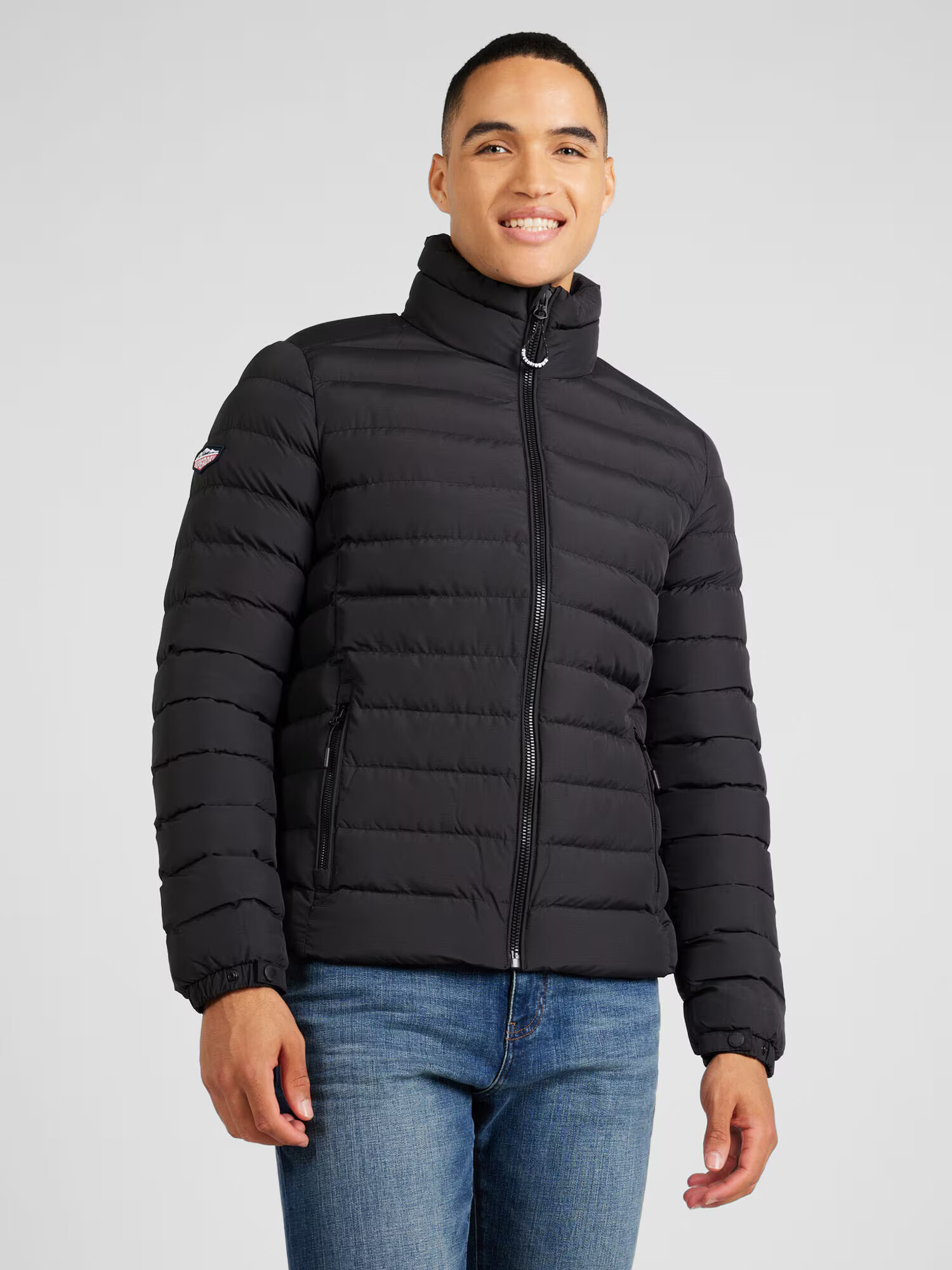 Superdry Geacă de primăvară-toamnă 'Fuji' bleumarin / roșu / negru / alb - Pled.ro