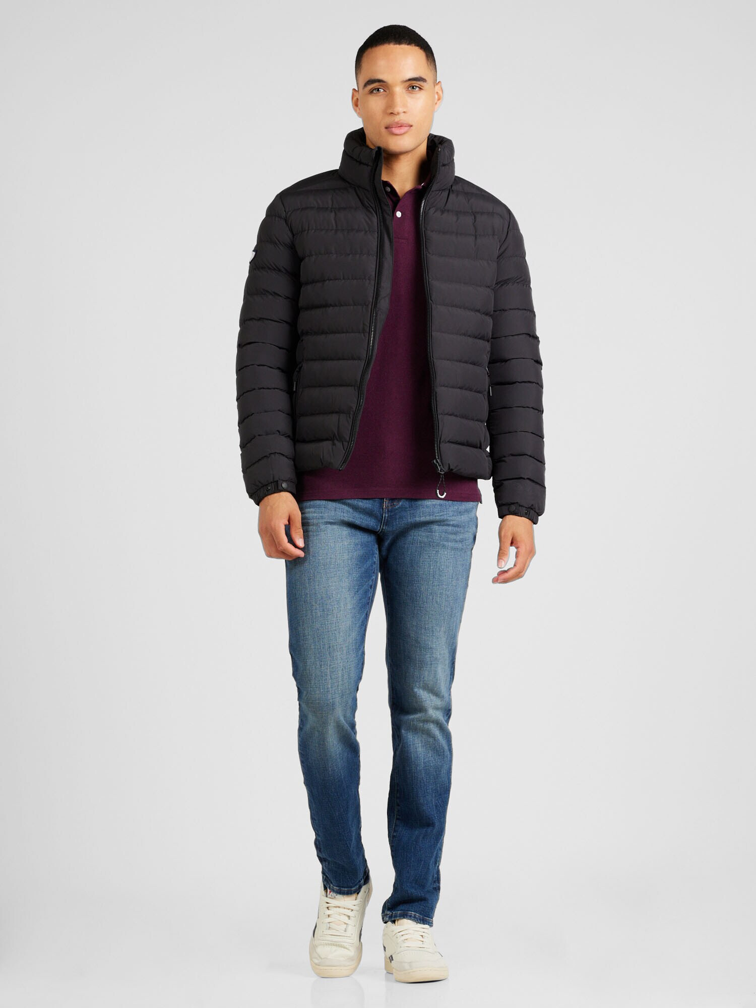 Superdry Geacă de primăvară-toamnă 'Fuji' bleumarin / roșu / negru / alb - Pled.ro