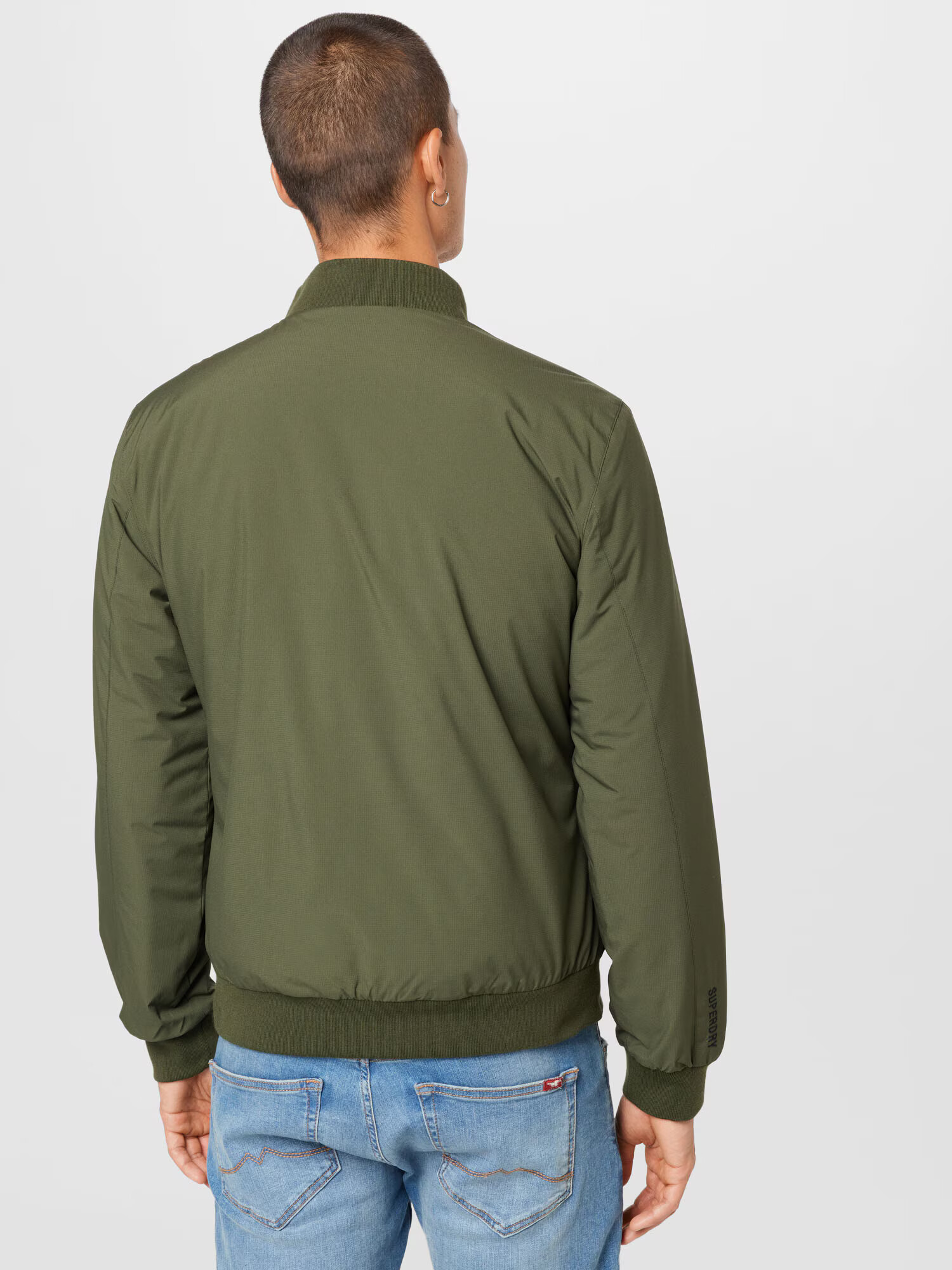 Superdry Geacă de primăvară-toamnă 'Harrington' verde închis / negru / alb - Pled.ro