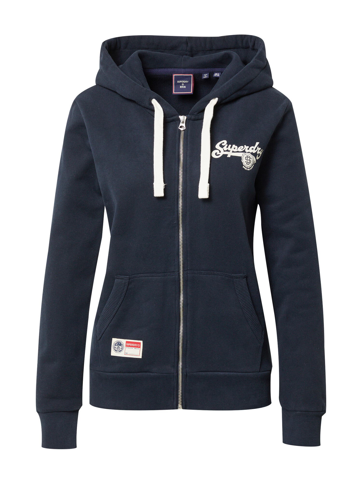 Superdry Hanorac bleumarin / alb - Pled.ro