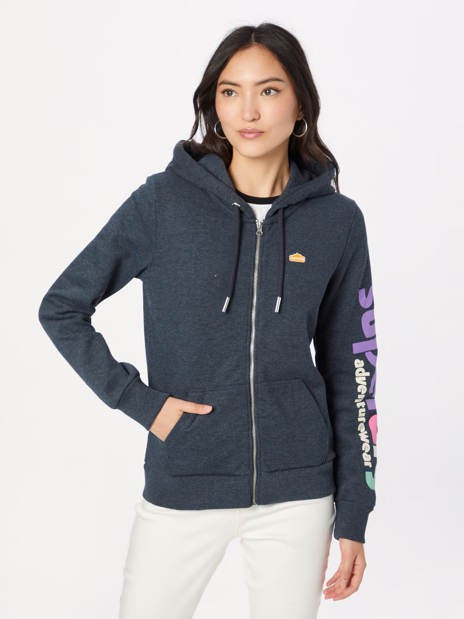 Superdry Hanorac bleumarin / lila / roz deschis / alb - Pled.ro