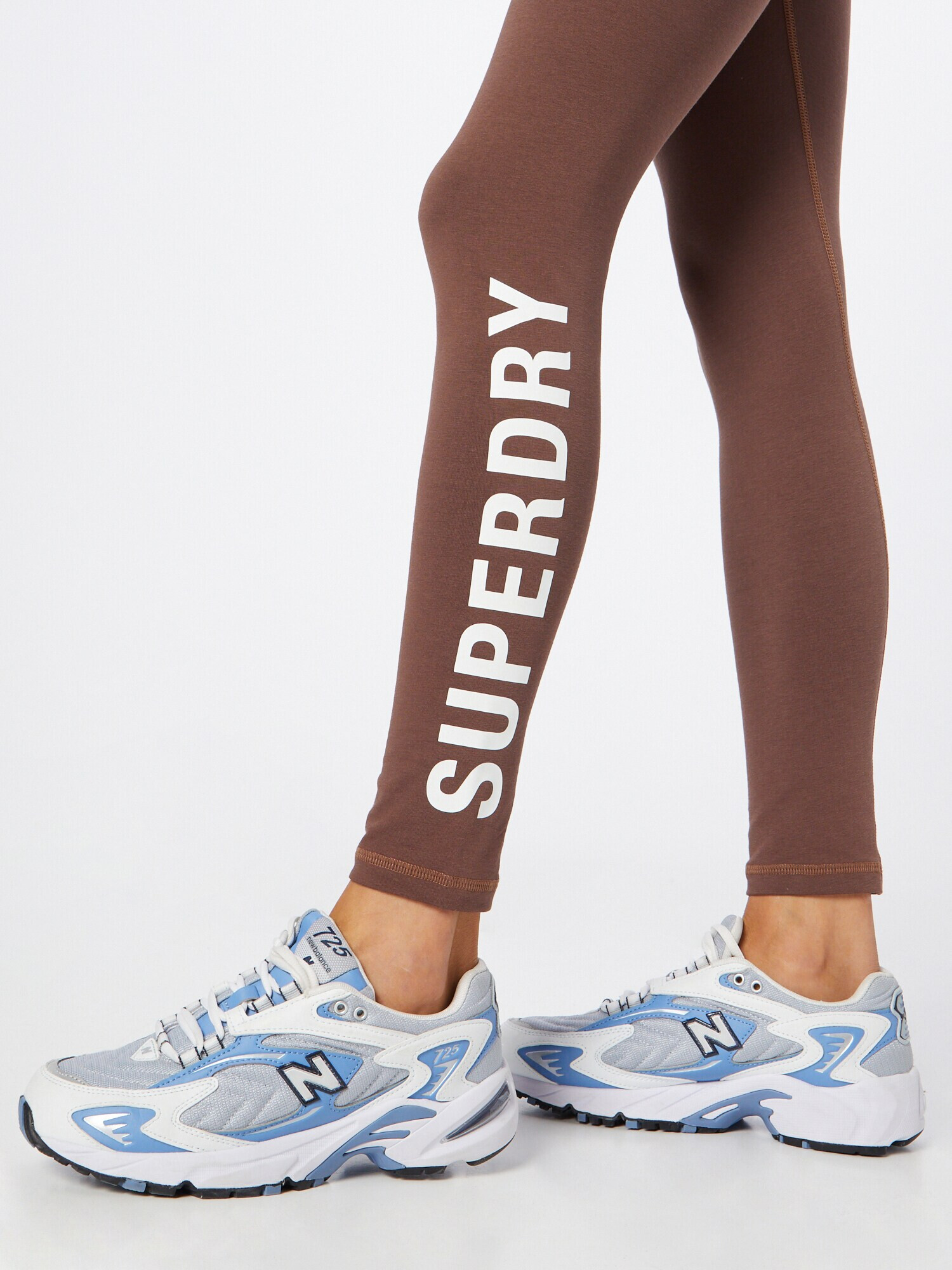 Superdry Leggings ciocolatiu / alb - Pled.ro