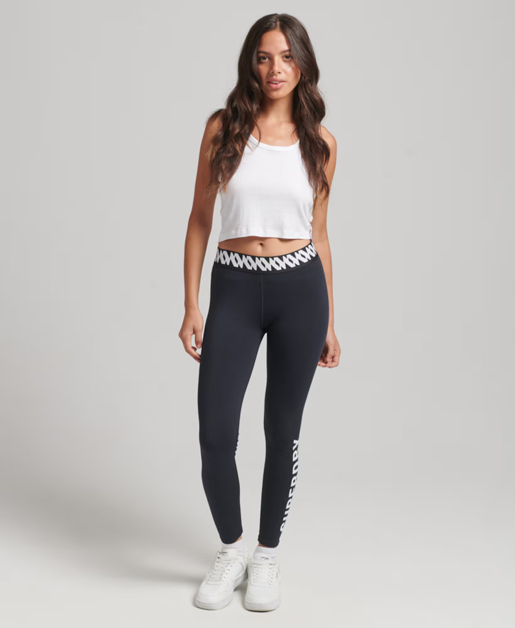 Superdry Leggings negru / alb - Pled.ro