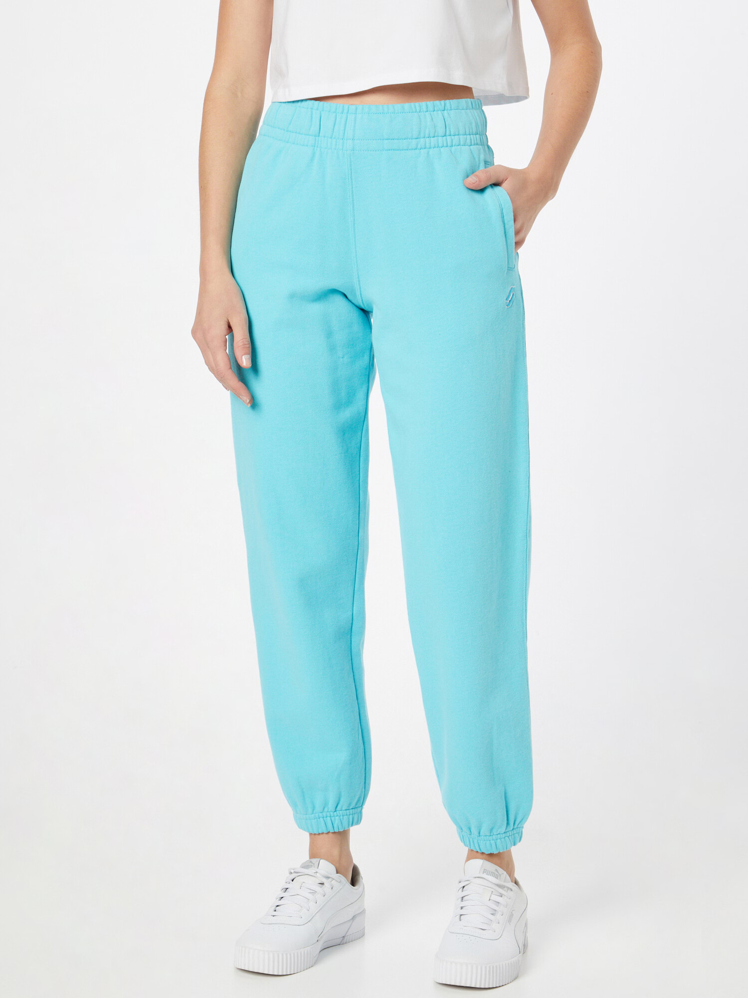 Superdry Pantaloni albastru aqua - Pled.ro