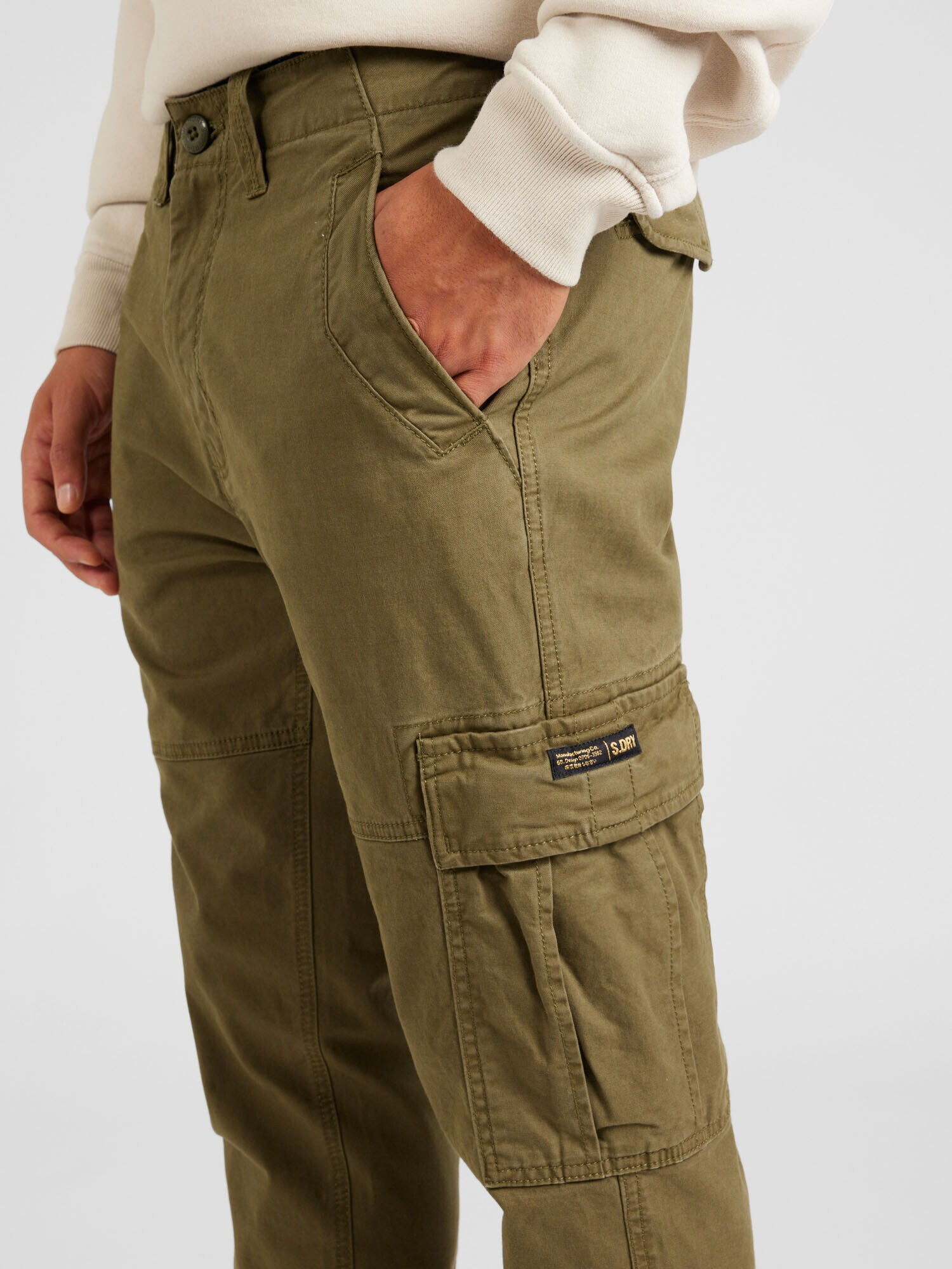 Superdry Pantaloni cu buzunare kaki - Pled.ro