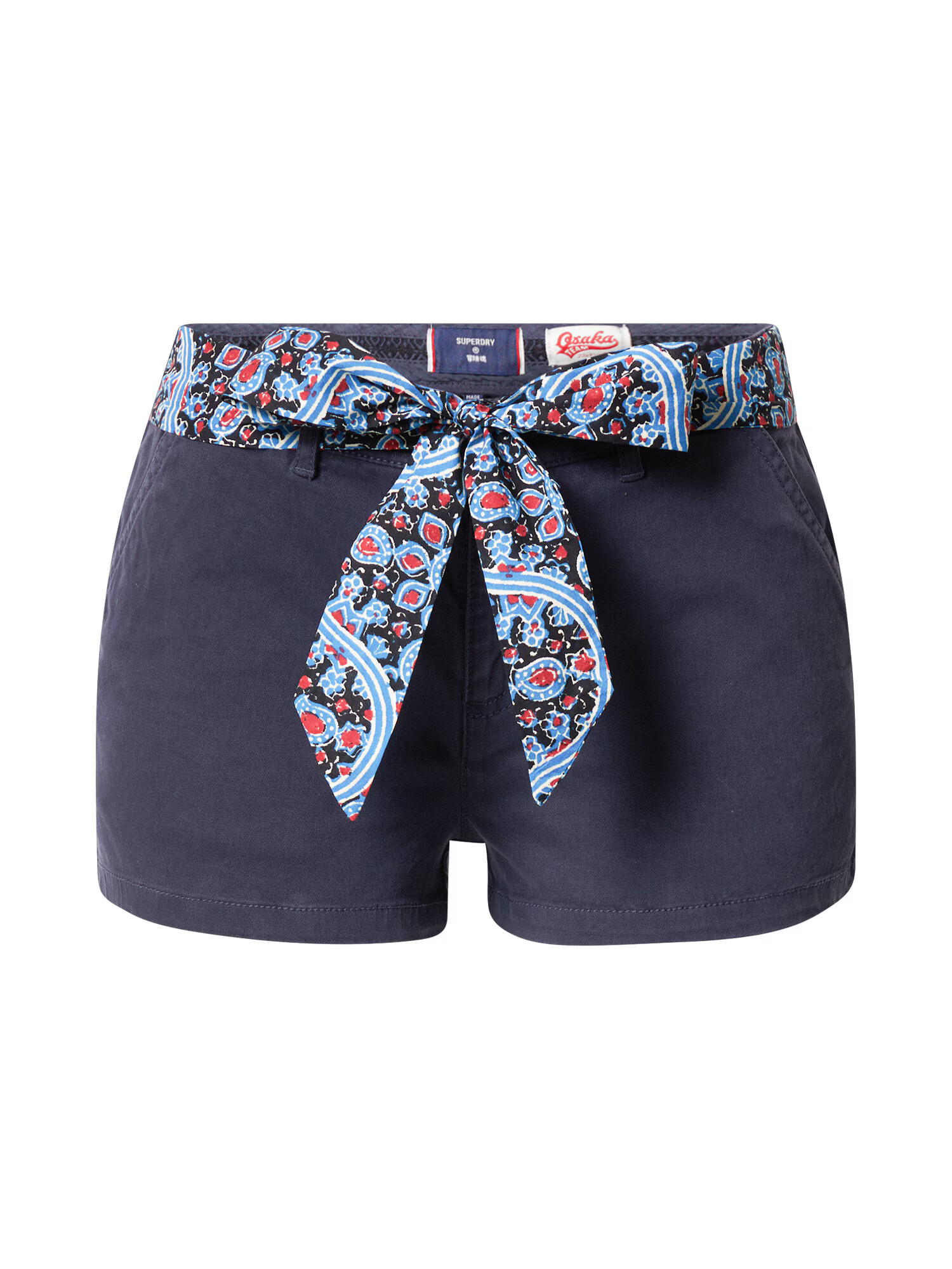 Superdry Pantaloni eleganți bleumarin / albastru deschis / portocaliu / alb - Pled.ro