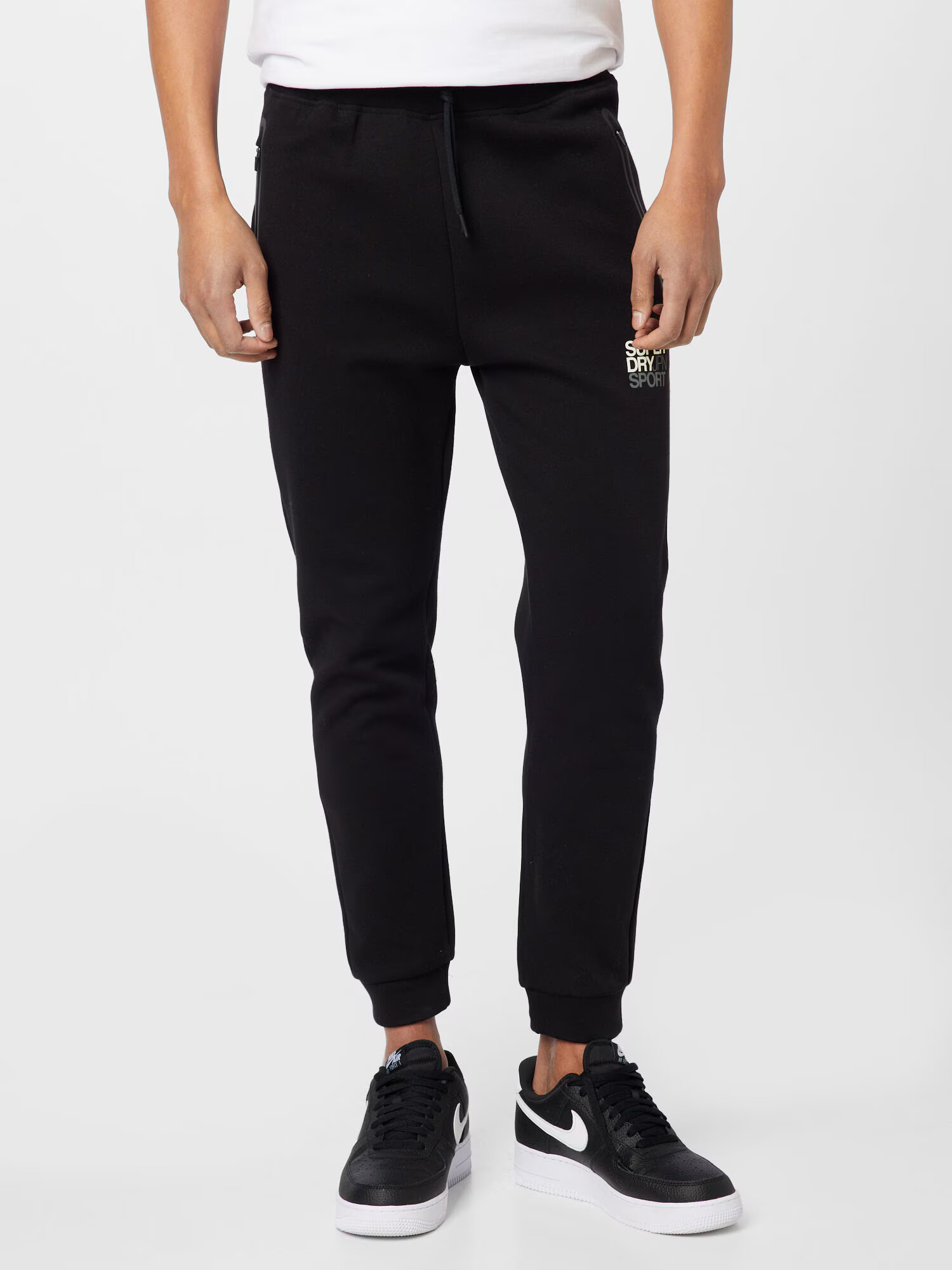 Superdry Pantaloni gri / negru / alb - Pled.ro